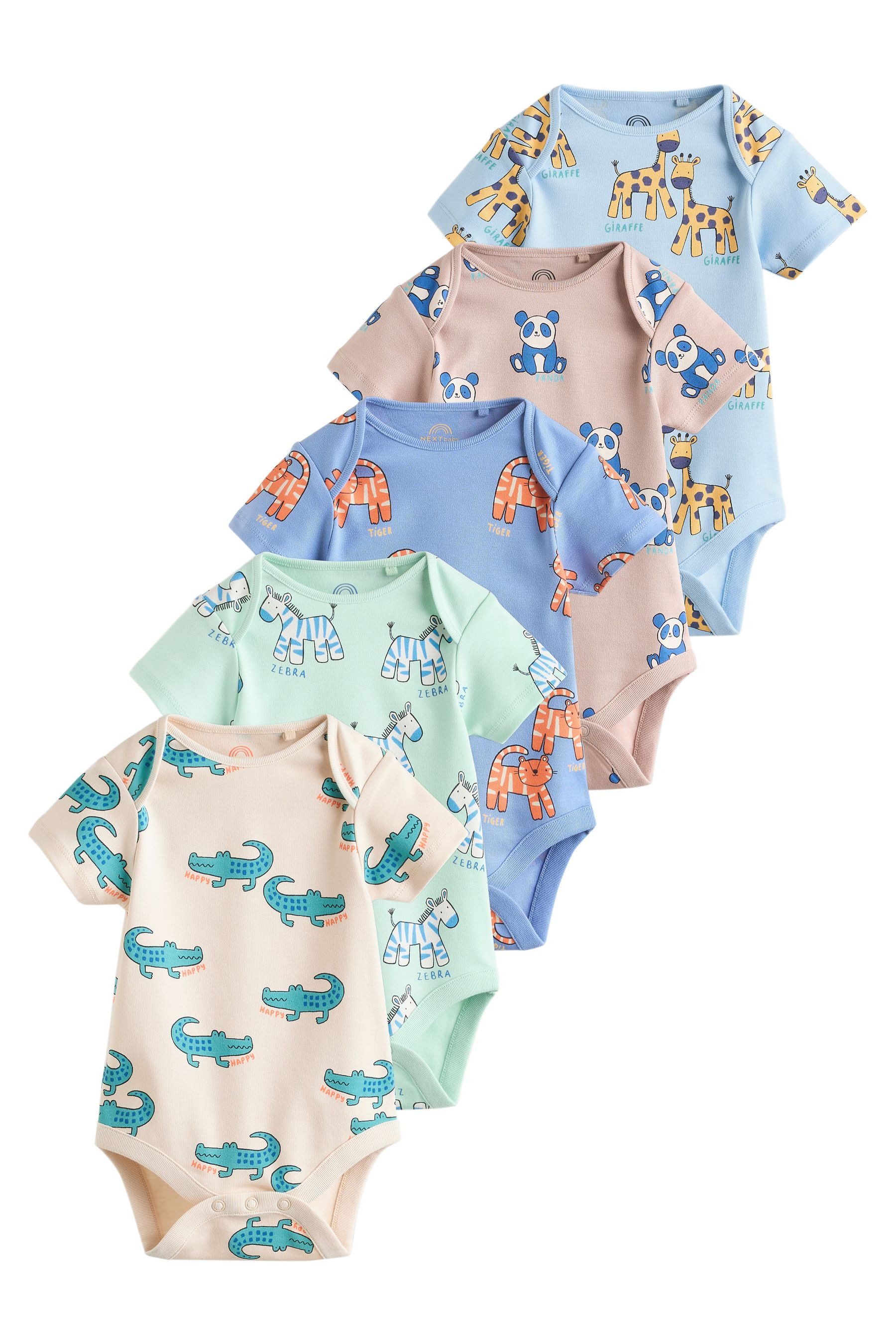 Next Body Kurzärmelige Baby Bodysuits im 5er-Pack (5-tlg)