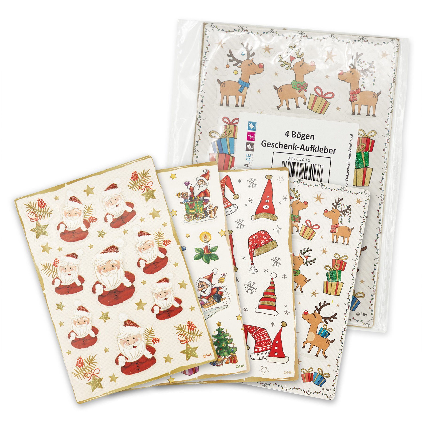 Pop-Up Weihnachtssticker – 6 Bögen Mit 3D-Folieneffekt, Selbstklebend Für Karten & Bastelprojekte