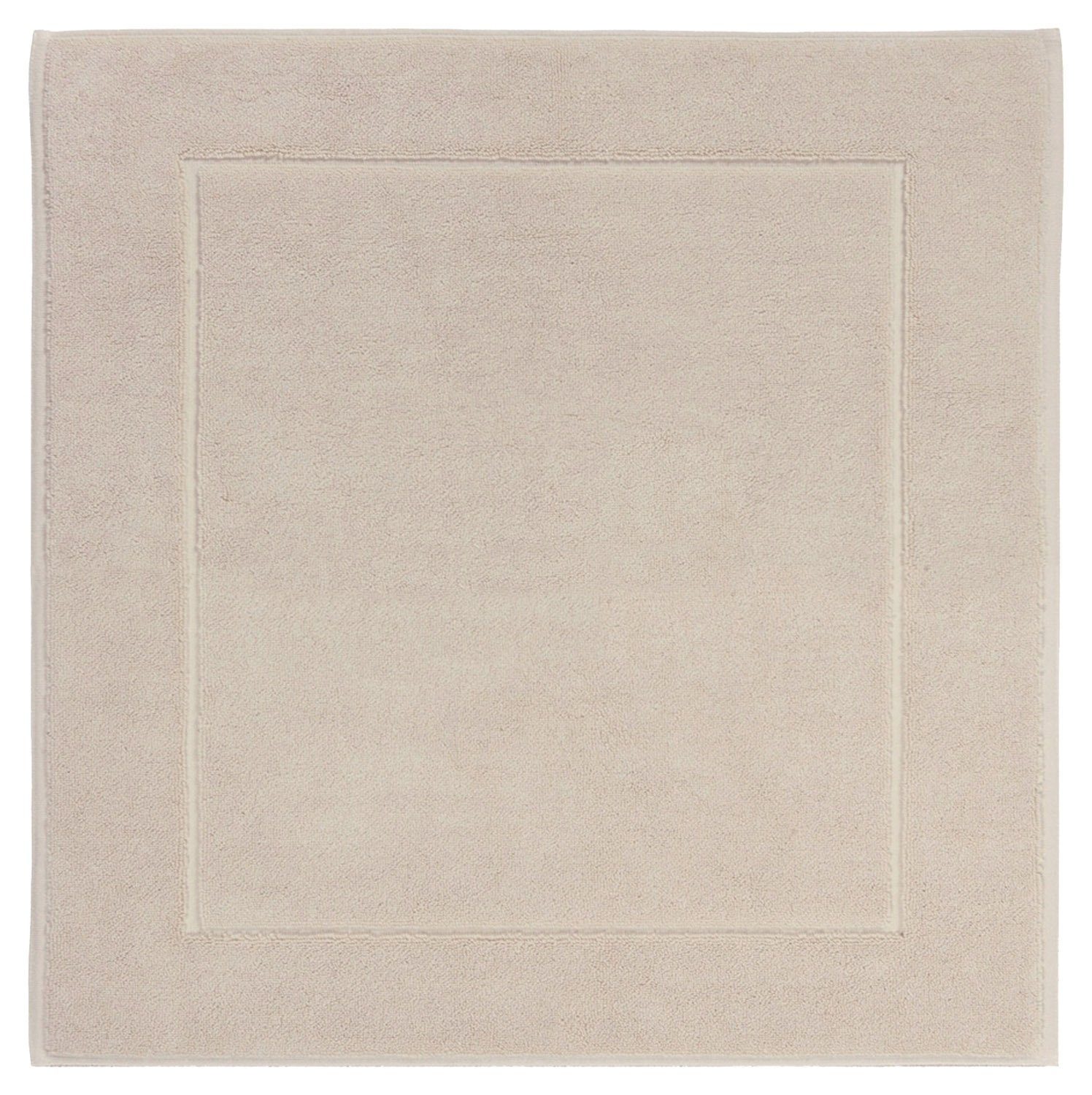 Badematte LONDON, Beige, Baumwolle, L 60 cm x B 60 cm, rutschhemmend beschichtet, fußbodenheizungsgeeignet, Baumwolle, rechteckig