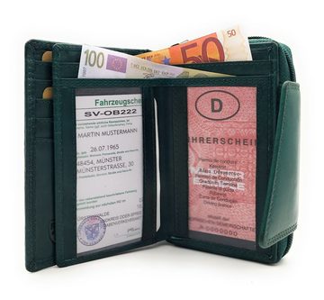 JOCKEY CLUB Geldbörse echt Leder Damen Portemonnaie mit RFID Schutz, Sauvage-Leder, Außenriegel, petrol