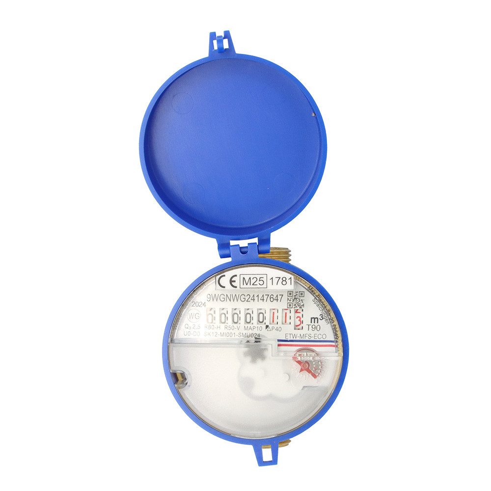 Wassergeräte Kaltwasserzähler Zapfhahnzähler mit Einstrahlzähler 3/4" 80 mm ECO TWO in ONE