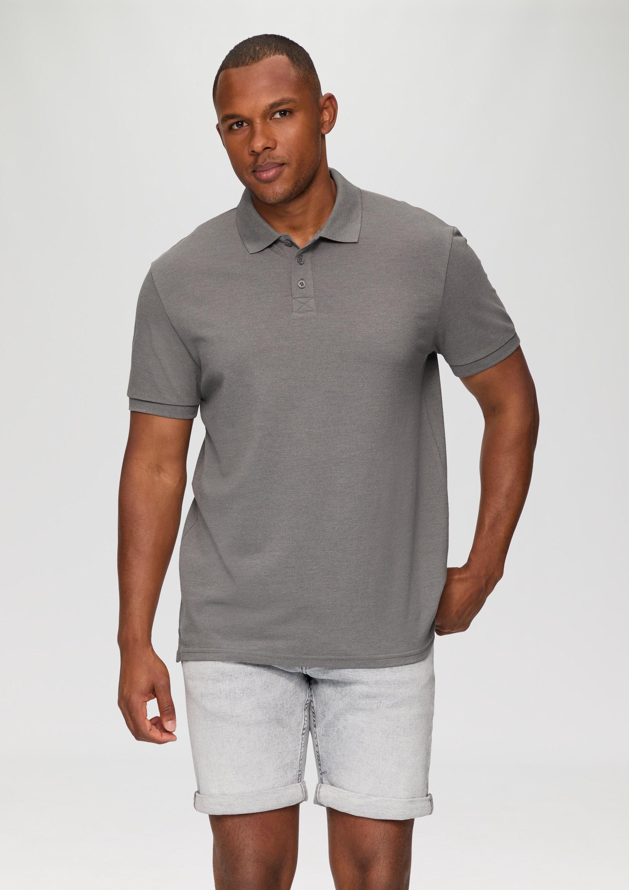 QS Kurzarmshirt Polo-Shirt Poloshirt mit Piquéstruktur