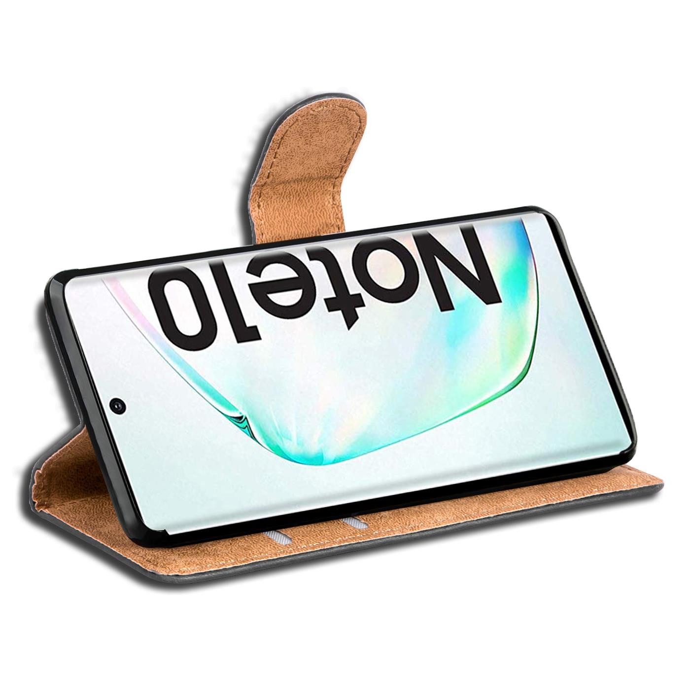 CoolGadget Handyhülle Wallet Klapp Tasche Book Case für Samsung Galaxy Note 10 6,3 Zoll, Hülle Klapphülle Flip Cover Etui Schutzhülle