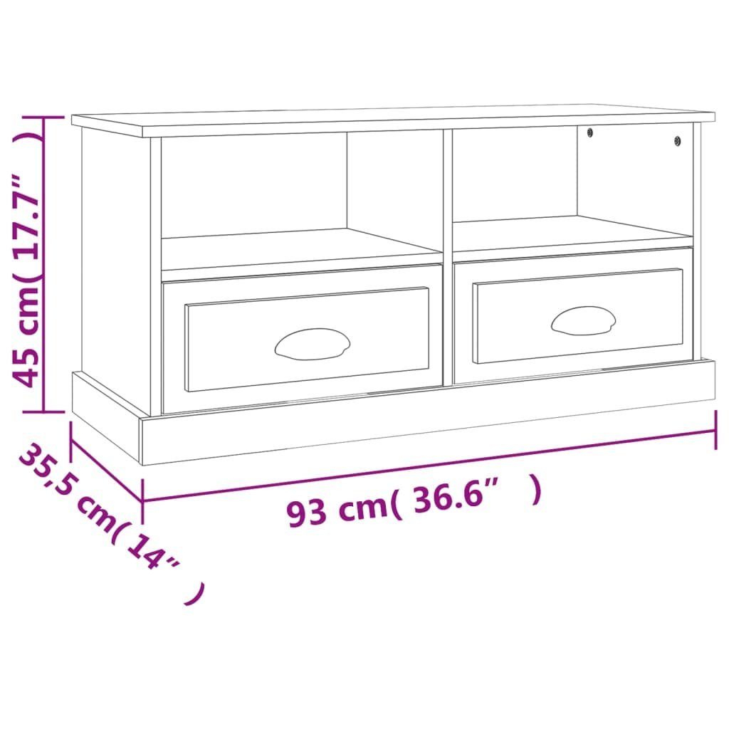 Holzwerkstoff cm 93x35,5x45 Hochglanz-Weiß TV-Schrank furnicato