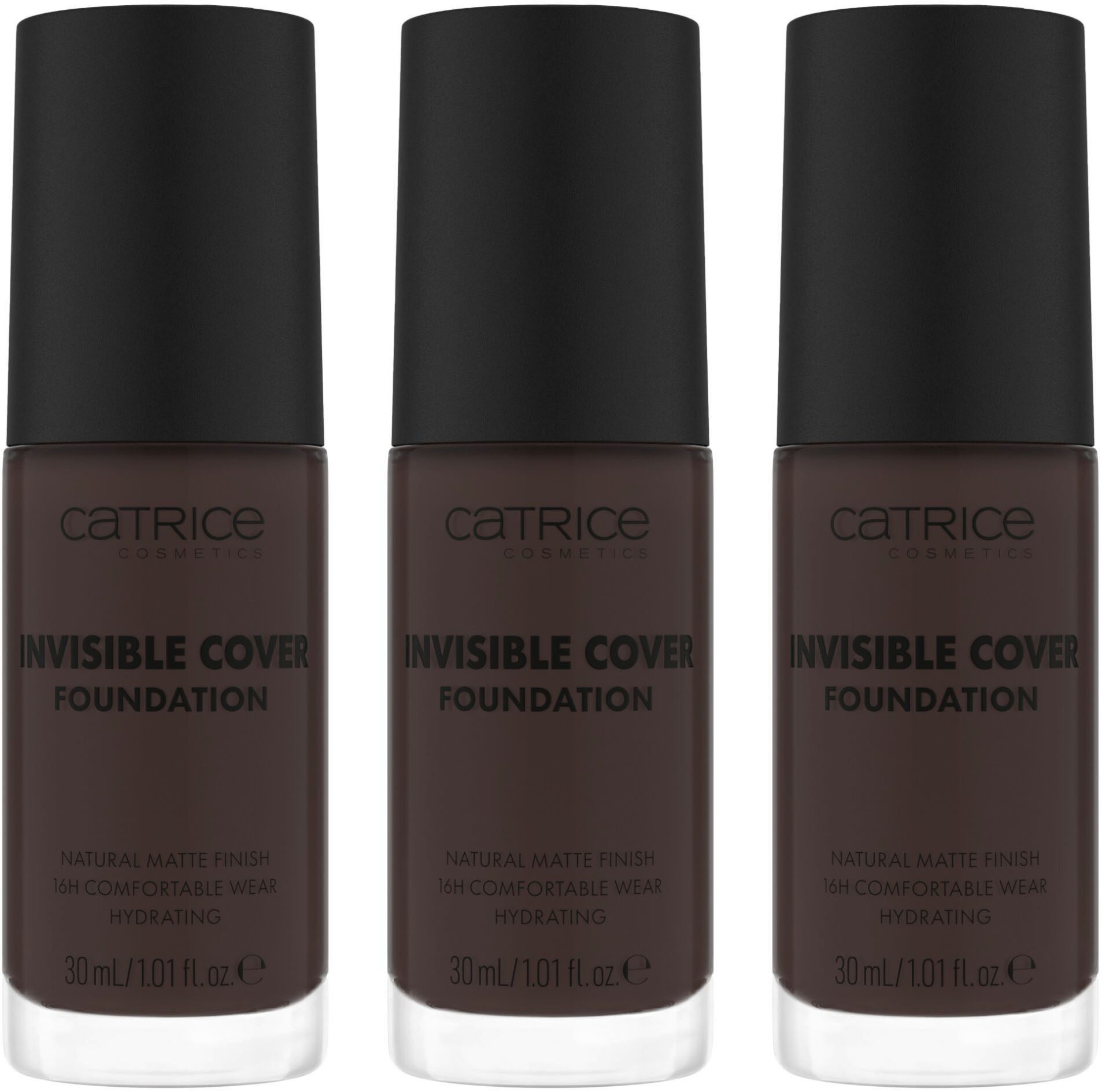 Catrice Foundation Invisible Cover Foundation, 3-tlg., mit langanhaltendem Finish