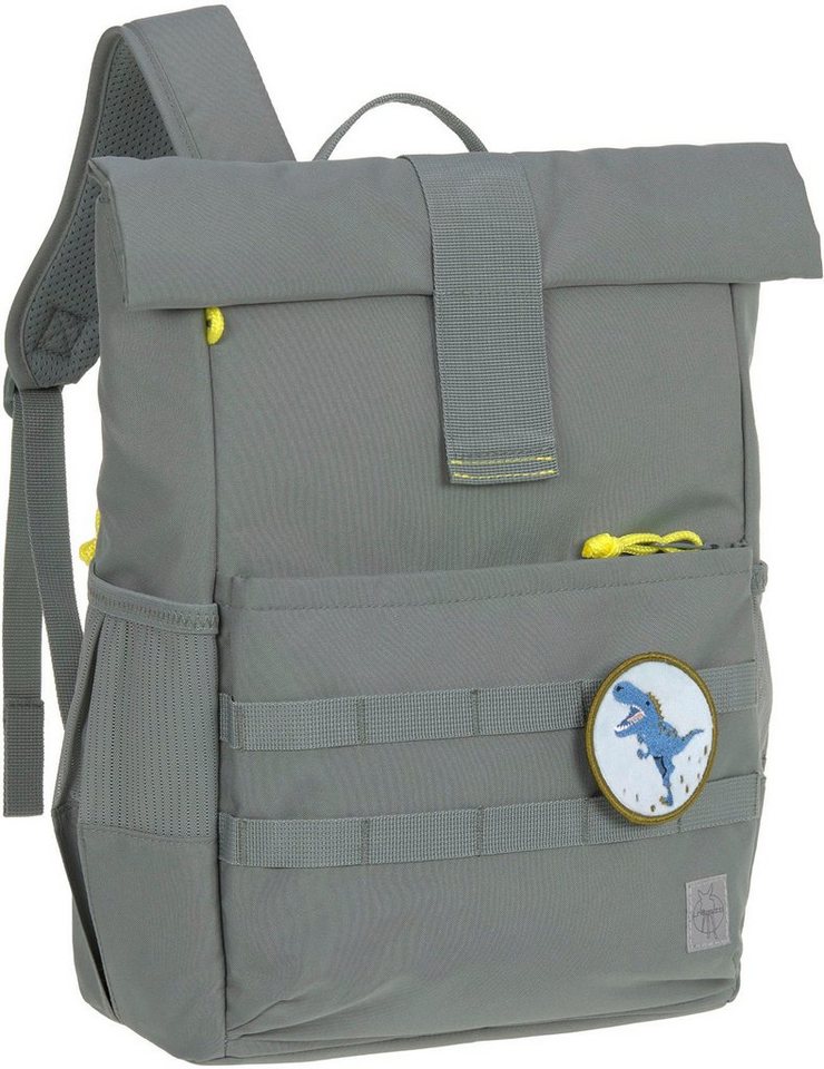 LÄSSIG Kinderrucksack Medium Rolltop Backpack, Green, aus recycelten  PET-Flaschen, Mit zusätzlicher Reißverschluss-Rucksacköffnung am Rücken