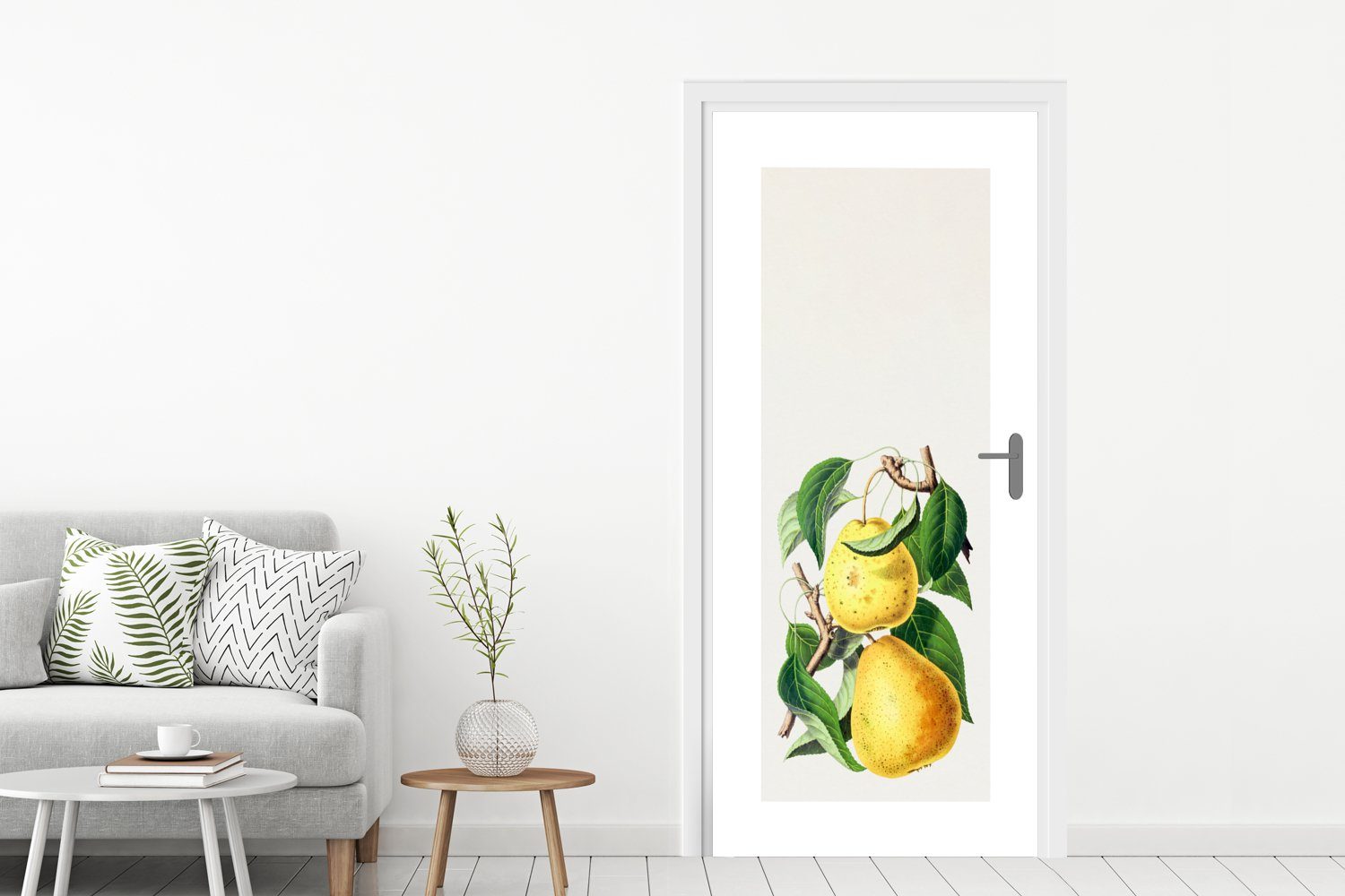 MuchoWow Türtapete Lebensmittel - Birne Tür, Obst, (1 Matt, bedruckt, Fototapete Türaufkleber, - für St), 75x205 cm