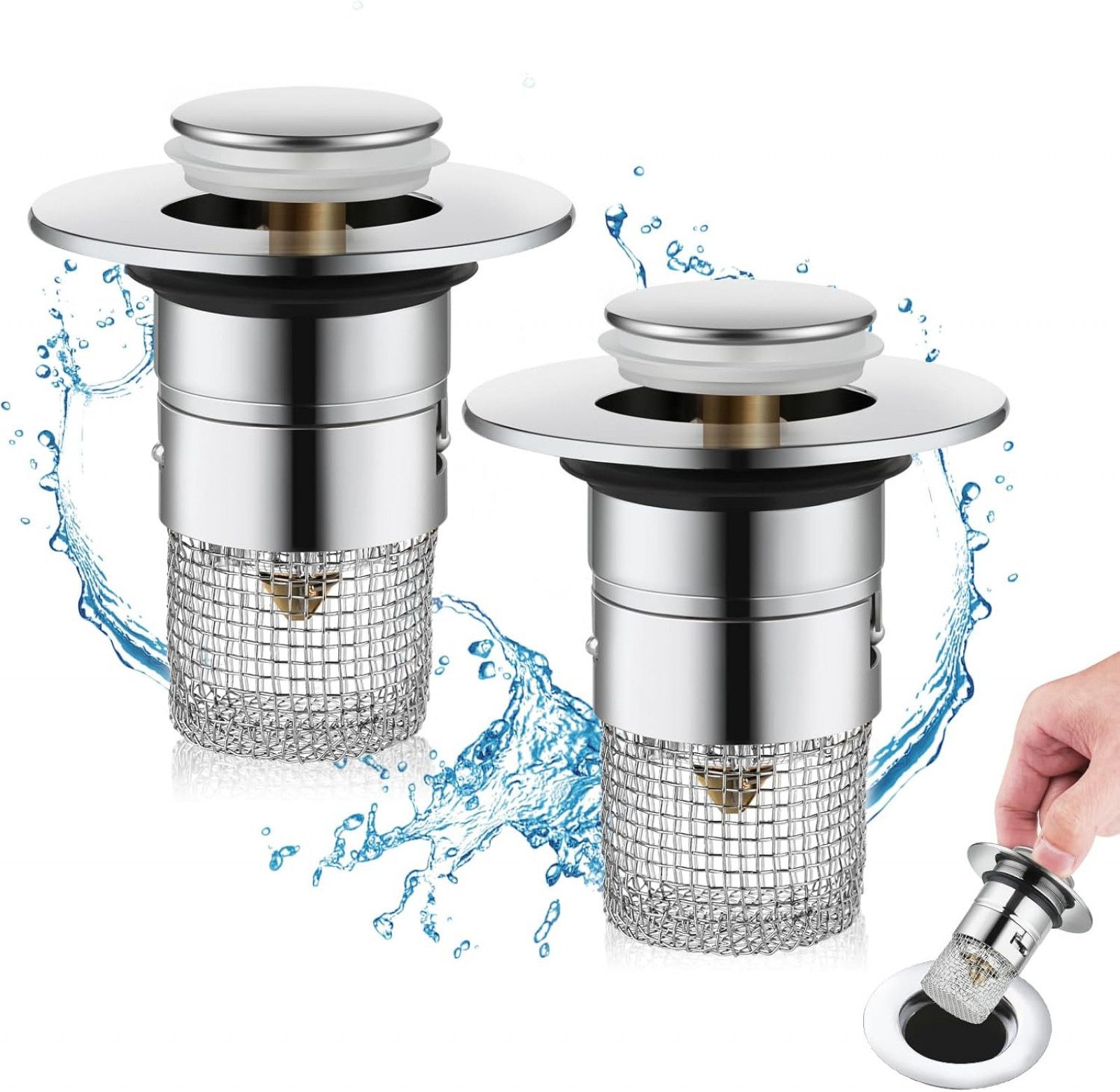 FELIXLEO Waschbeckenstöpsel 2 Stücke WaschbeckenstöPsel für 34-40mm Abfluss günstig online kaufen