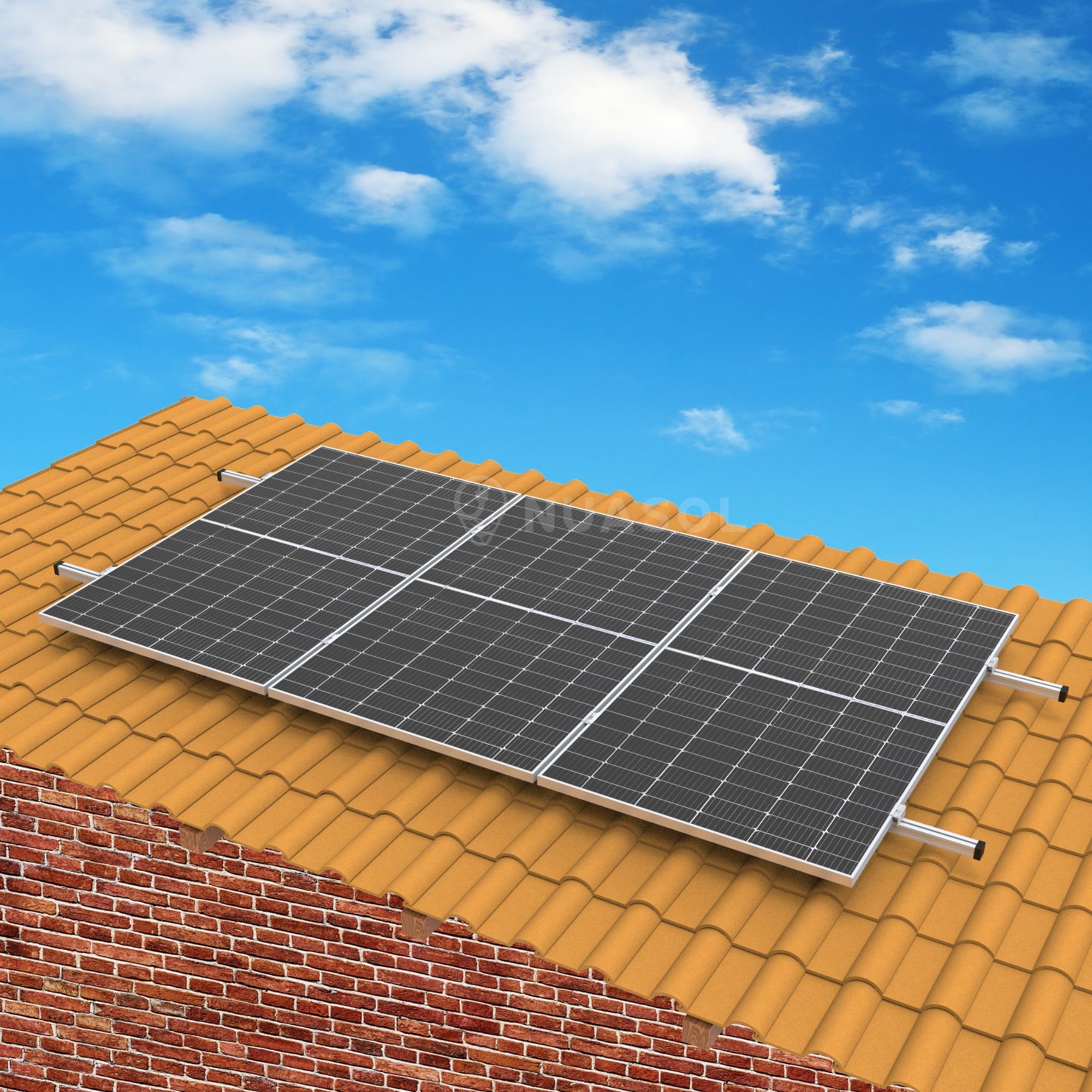 NuaSol Solarmodul-Halterung Montage Set für Ziegeldach erweiterung, (für 1 Solarmodul, erweiterbar)