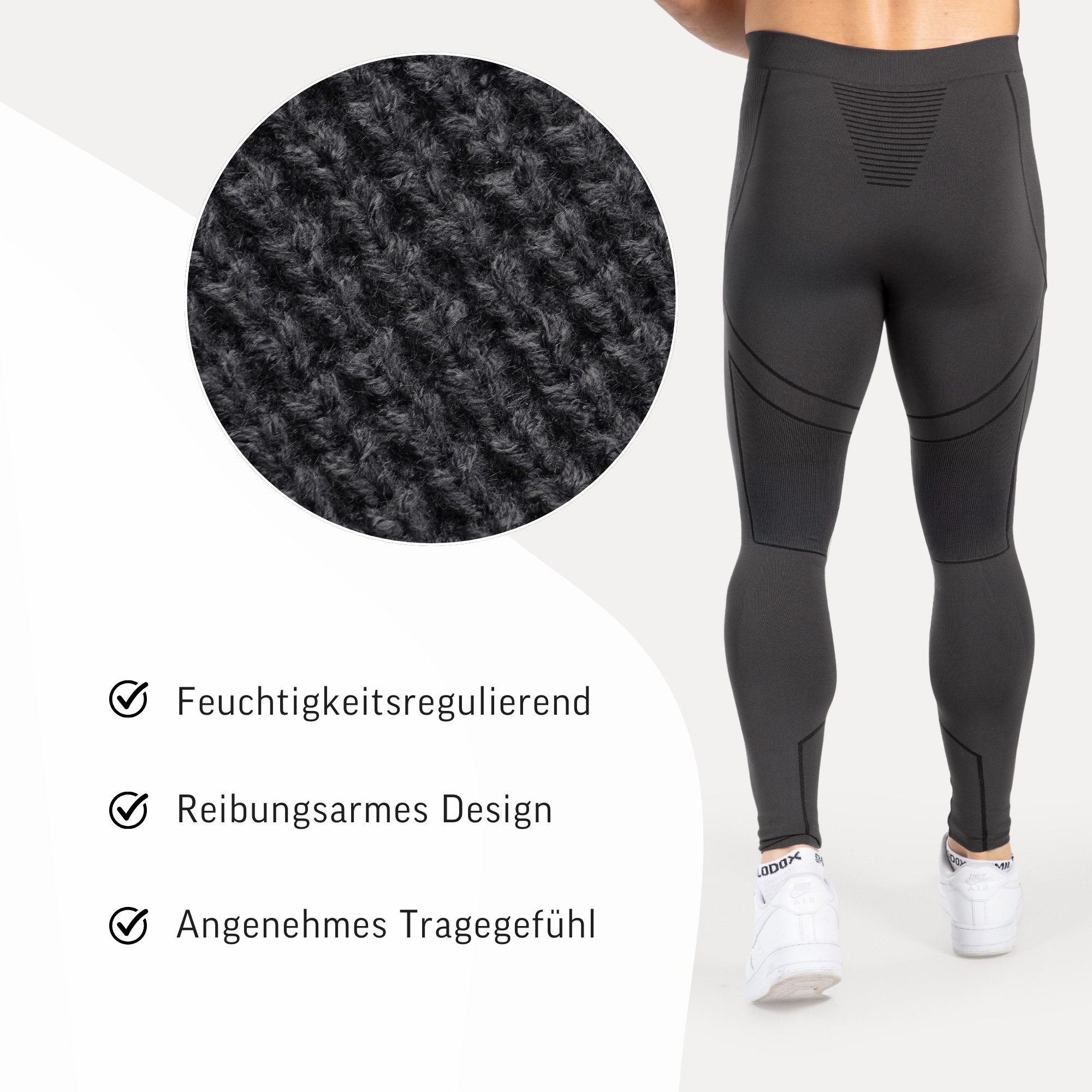 Smilodox Thermounterhemd Thermounterwäsche Set Herren - Funktionsunterwäsche - Thermowäsche Set ideal für Wintersportaktivitäten, atmungsaktiv, Seamless – Bild 5 von 5