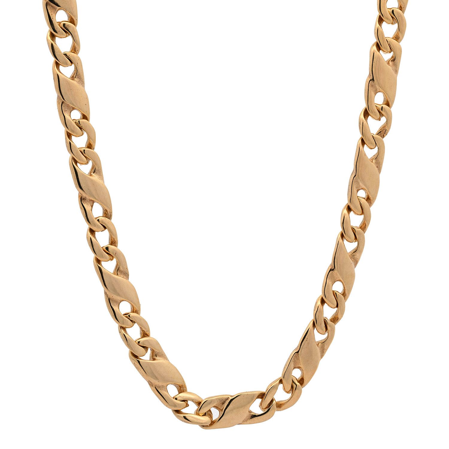 HOPLO Goldkette Goldkette Dollar Kette Halskette Breite 3,2 mm 60 cm 585-14 Karat Gold, Made in Germany