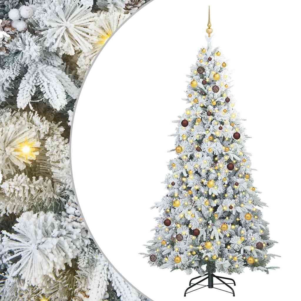 vidaXL Künstlicher Weihnachtsbaum Künstlicher klappbarer Weihnachtsbaum Weiß 240 cm PE und PVC