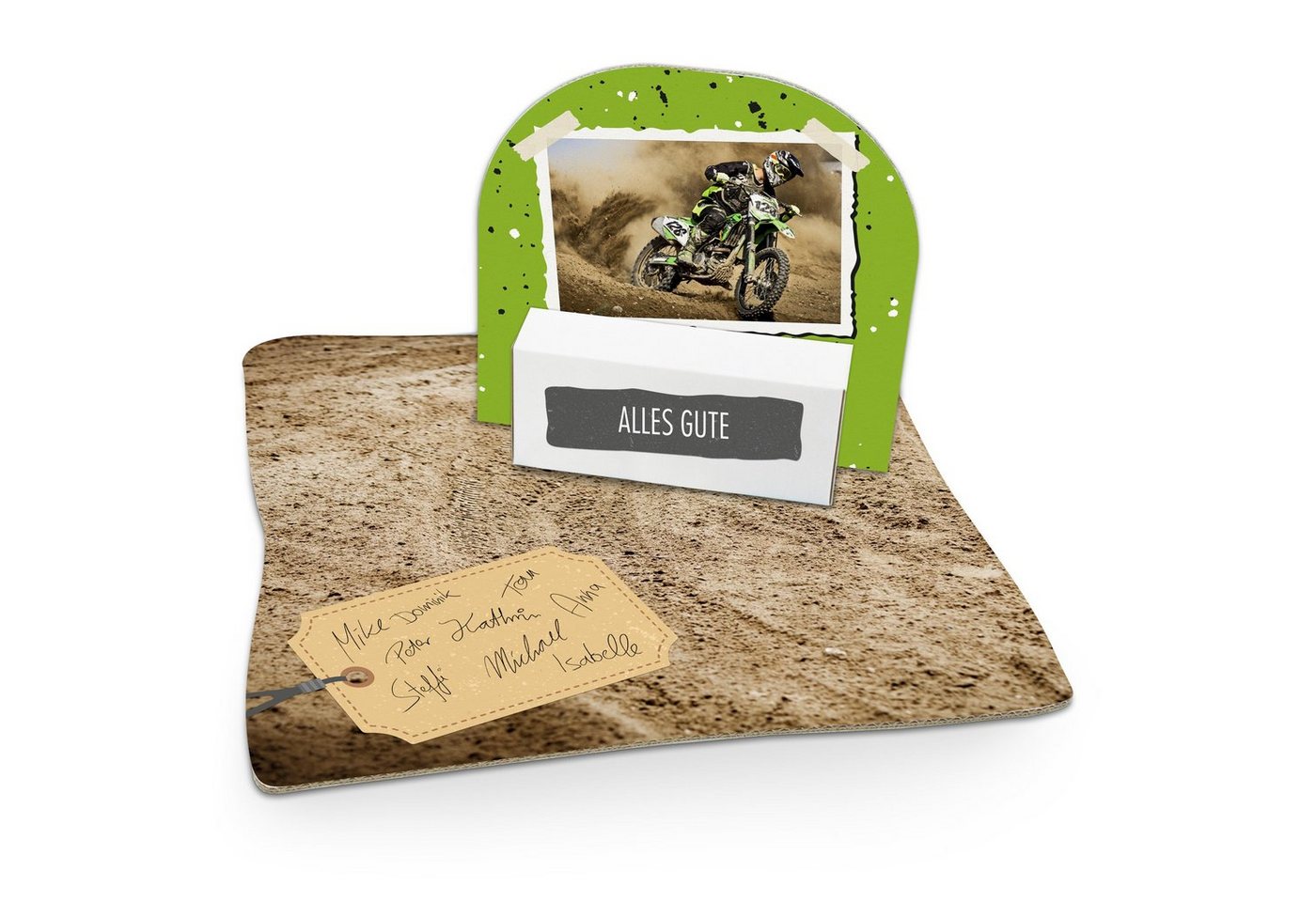 Thumbnail - itenga Grußkarten itenga Geldgeschenkverpackung Motocross (Motiv 101) mit Bodenplatte, K
