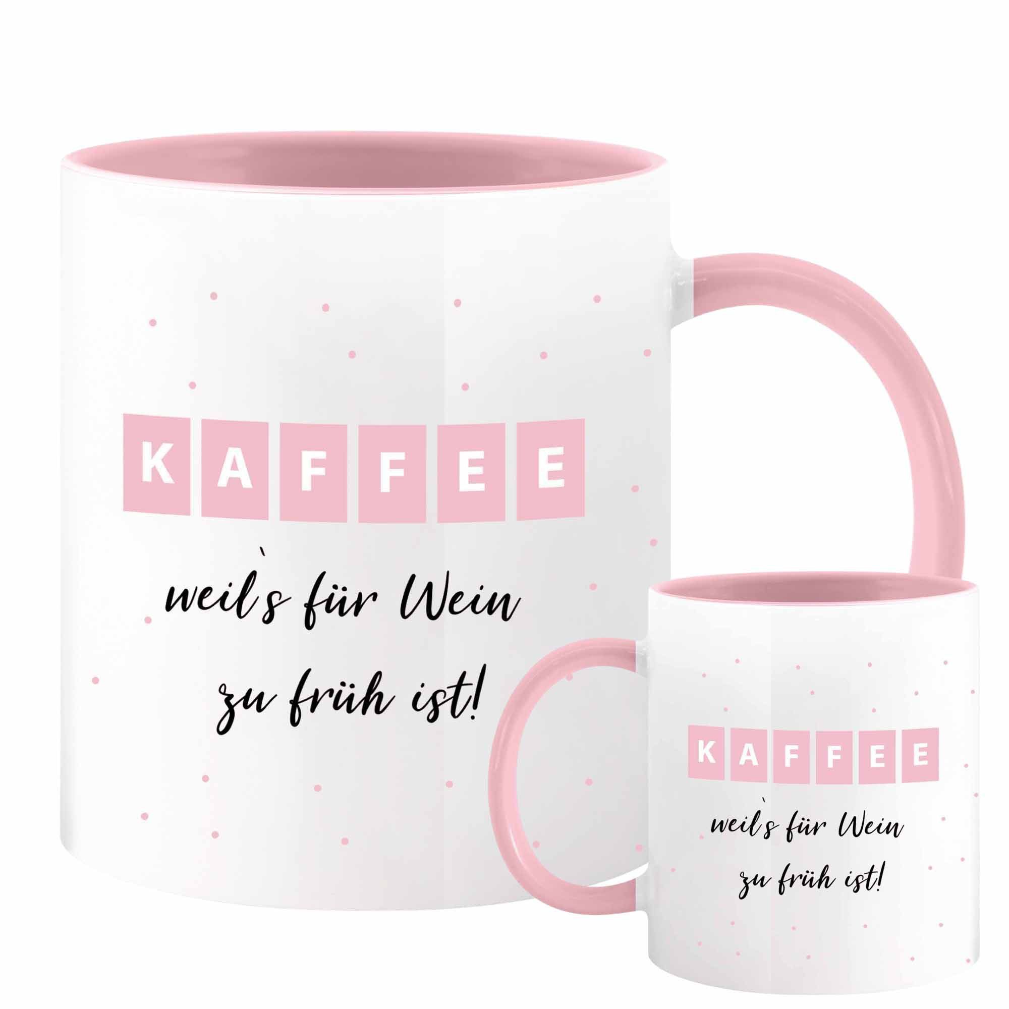 Camolo Tasse Keramik Tasse Kaffee, weils für Wein zu früh ist!, Keramik, Mikrowellengeeignet