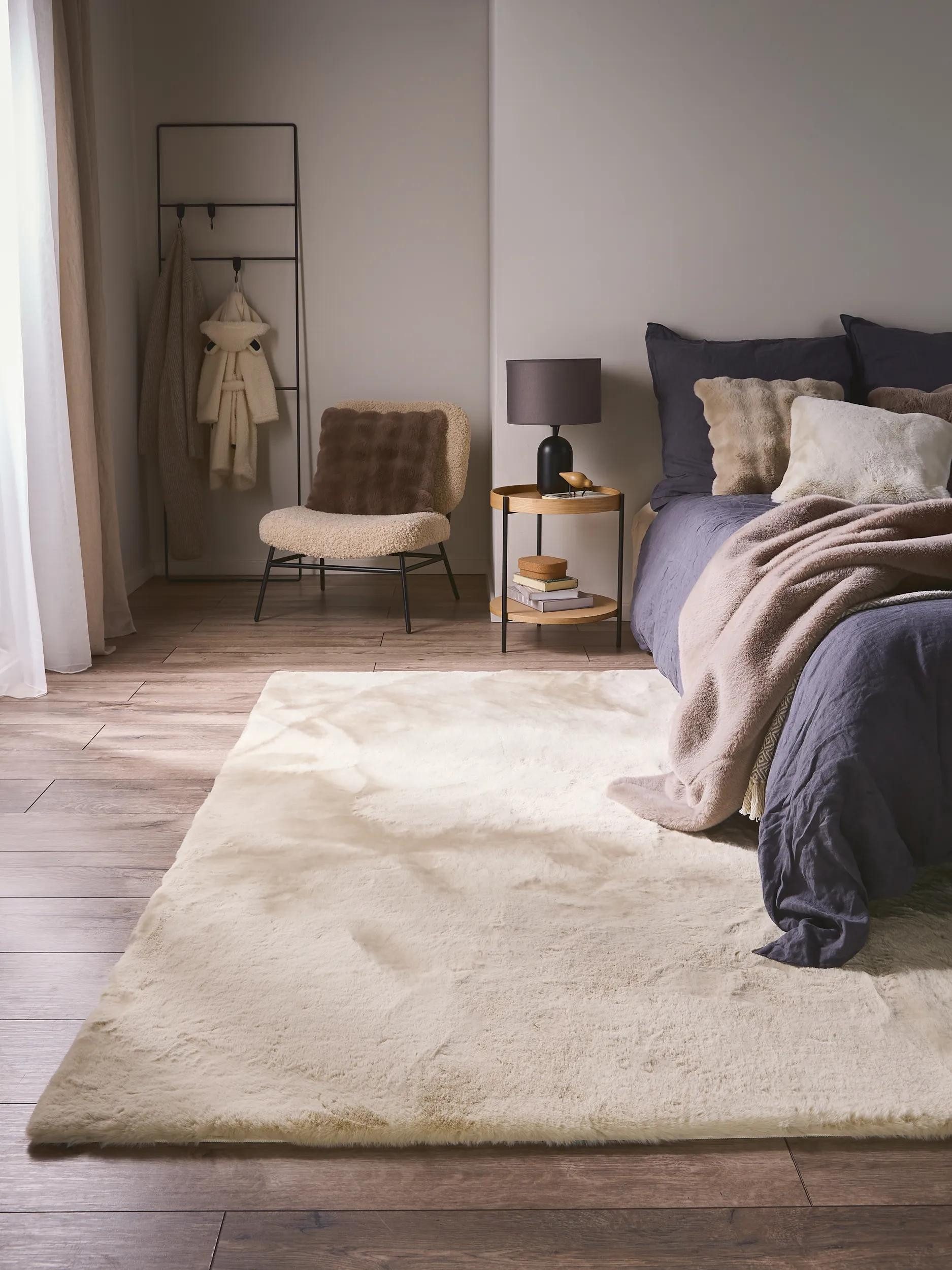 benuta Fellteppich Dave, rechteckig, Höhe: 21 mm, Teppich Wohnzimmer, Schlafzimmer, Esszimmer, Flur, Kunstfaser, Cozy