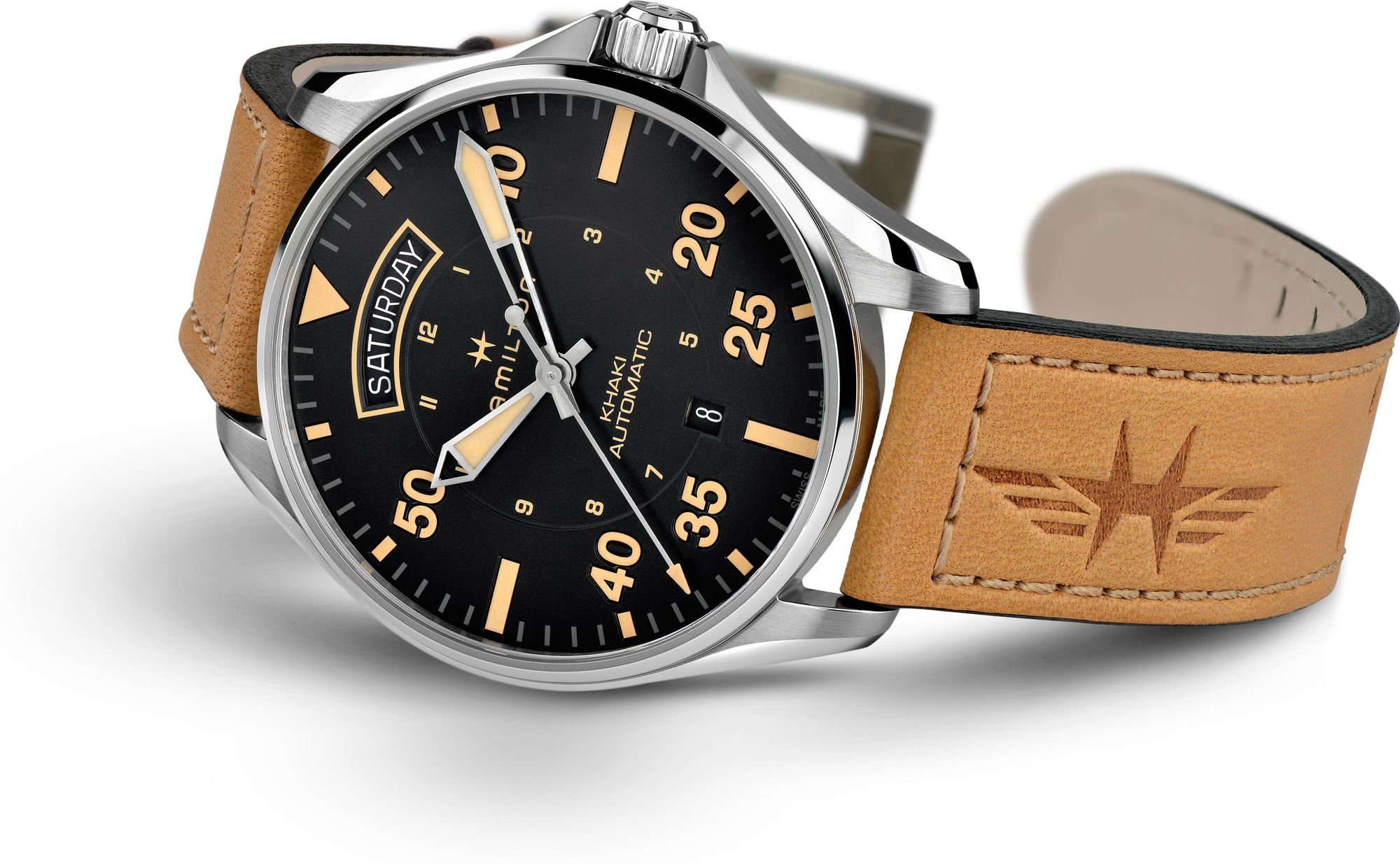Hamilton Automatikuhr Khaki Pilot Auto Day Date Herren Automatikuhr