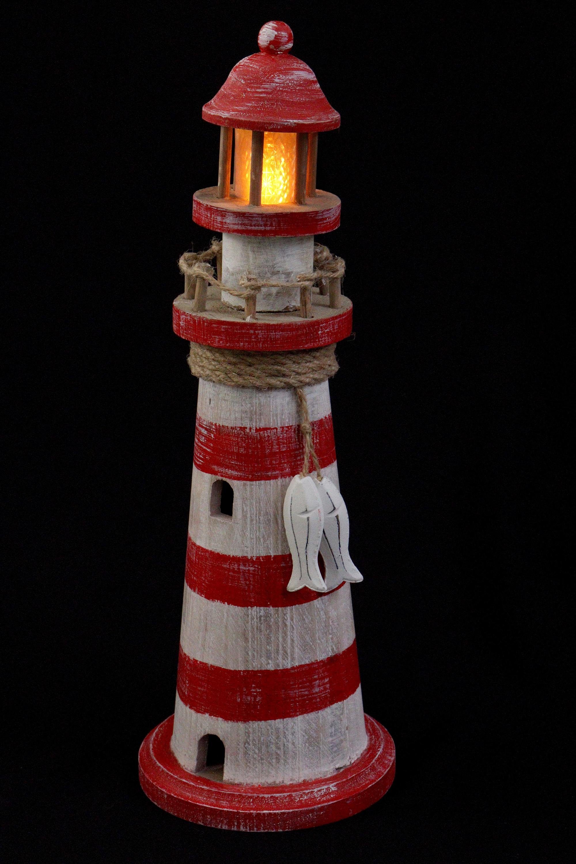 ELLUG LED-Dekofigur Leuchtturm aus Holz mit günstig online kaufen