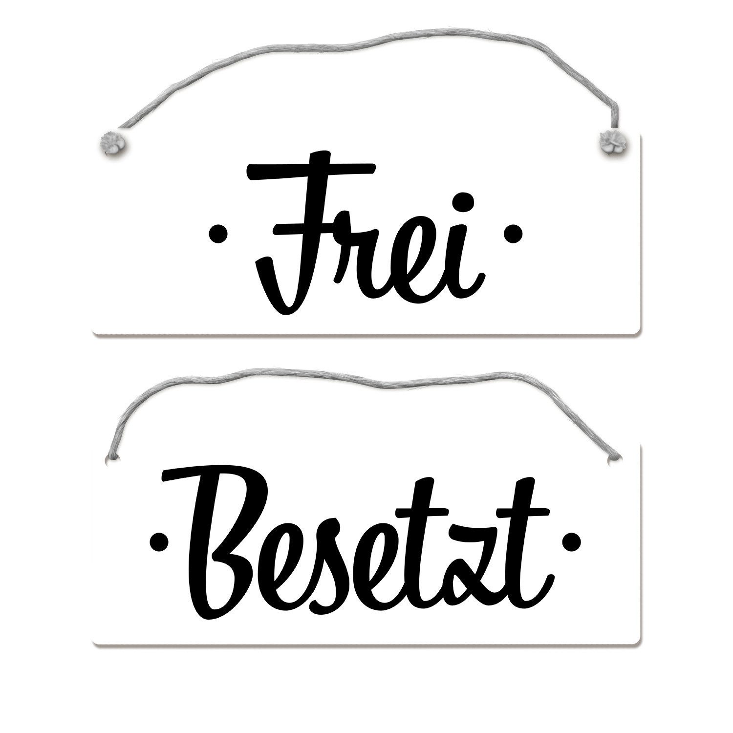 Metallschild Toilette ist besetzt bzw. frei Wendeschild mit Kordel Schild