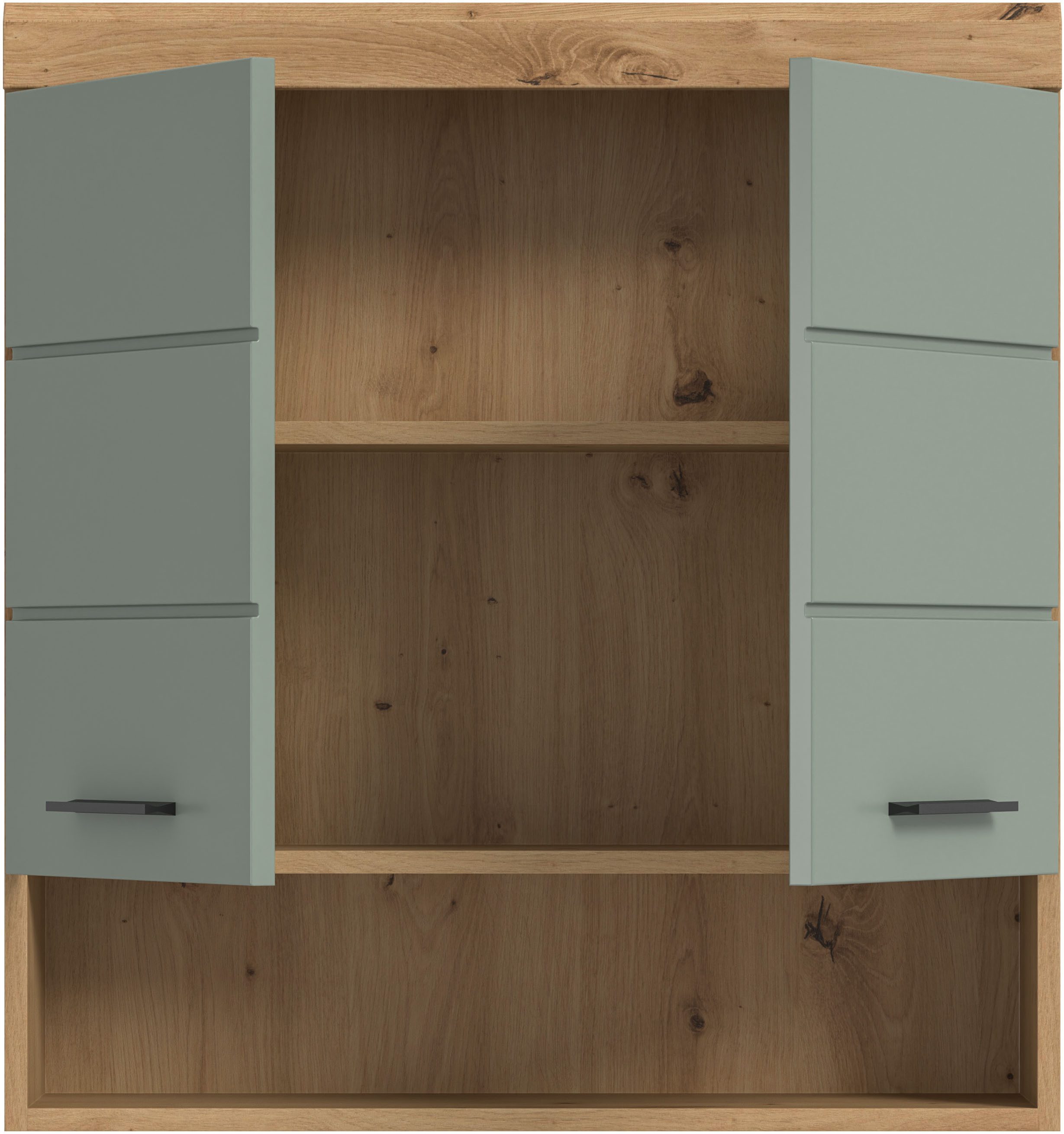 welltime Hängeschrank SIENA, Breite 74cm, 2 Türen, 1 offenes Fächer, MDF-Front (TOPSELLER) in verschiedenen Farben erhältlich, Badmöbel, Badschrank, Schrank, Bad