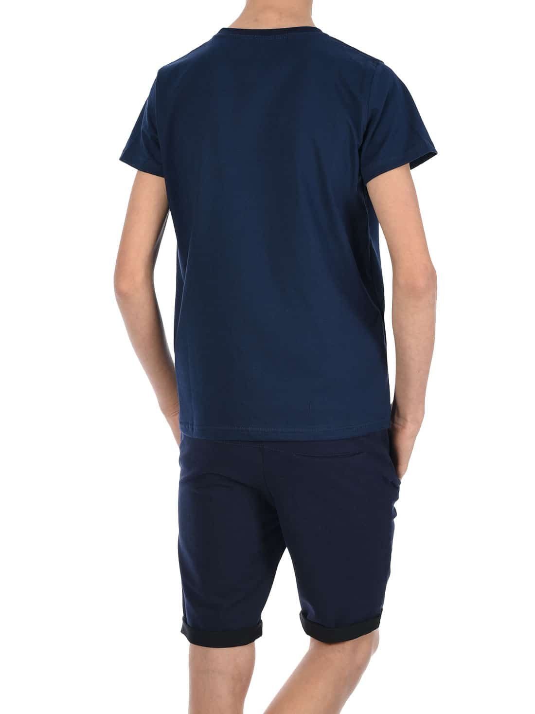 / T-Shirt Navy Set & (1-tlg) BEZLIT mit Shorts Jungen Sommer elastischem Bund Navy