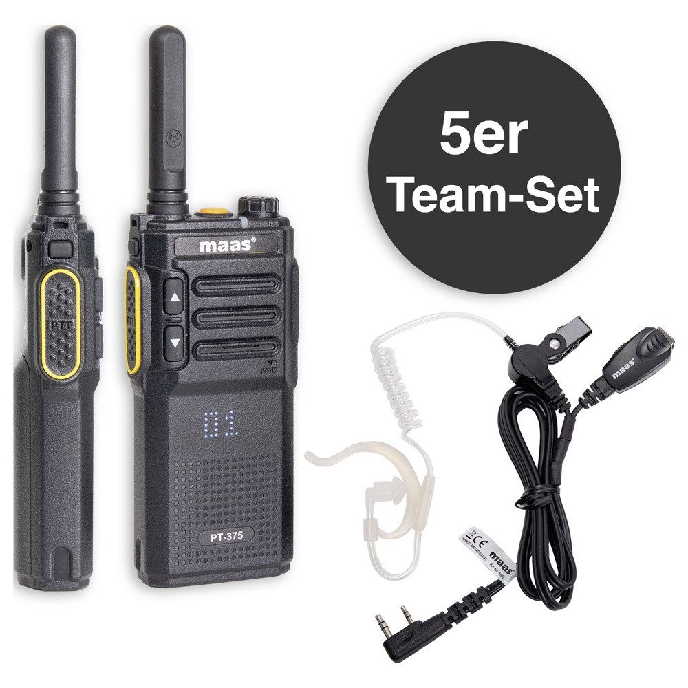 Maas Elektronik Walkie Talkie MAAS Elektronik Team-Set PT-375 KEP-24-VK 150111 PMR-Handfunkgerät 5er