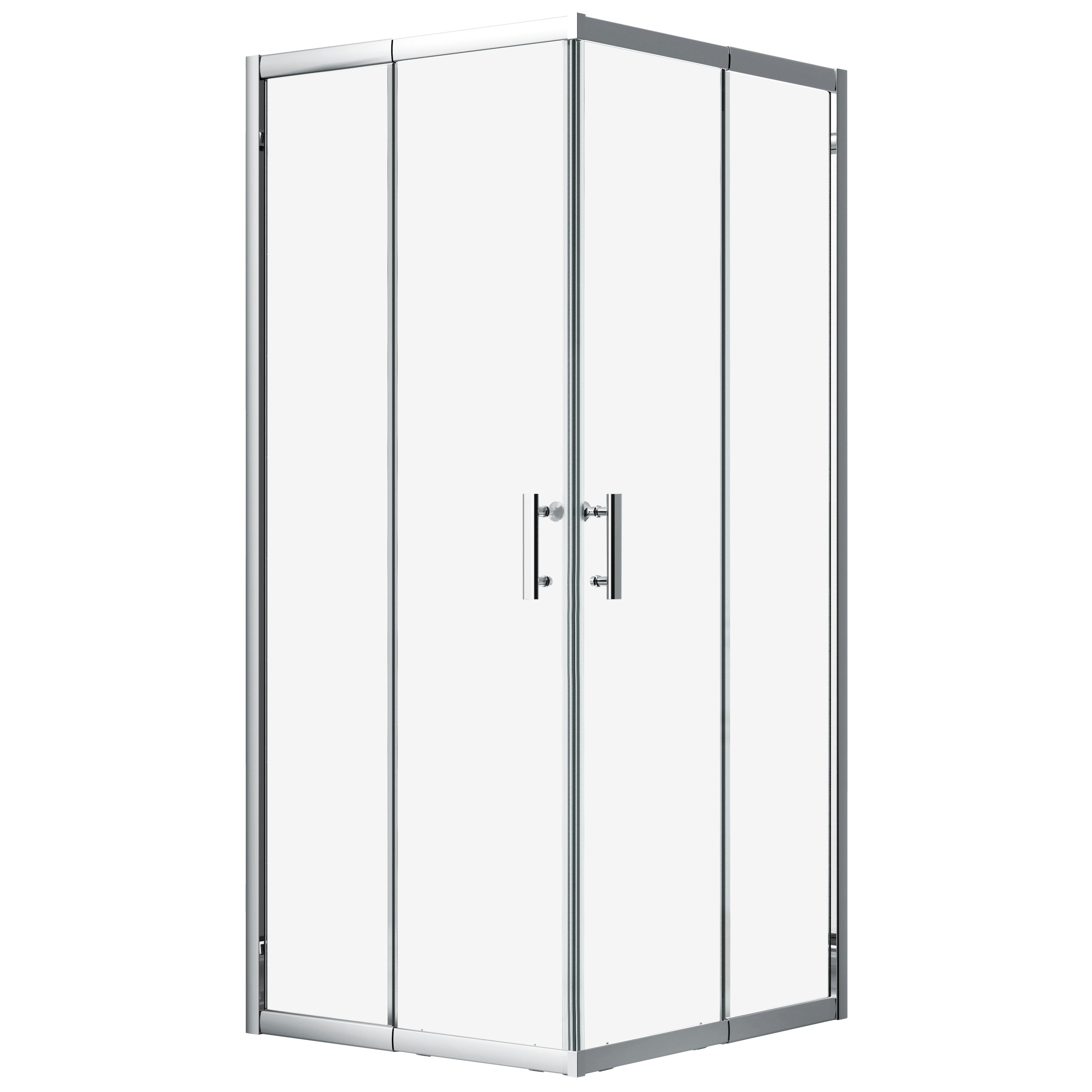 KOLMAN Komplettdusche VIDAR Weiß & Duschkabine Quadratisch HELA Chrom 80x80 190 cm, BxT: 80x80 cm, Transparentes Glas – Bild 2 von 5