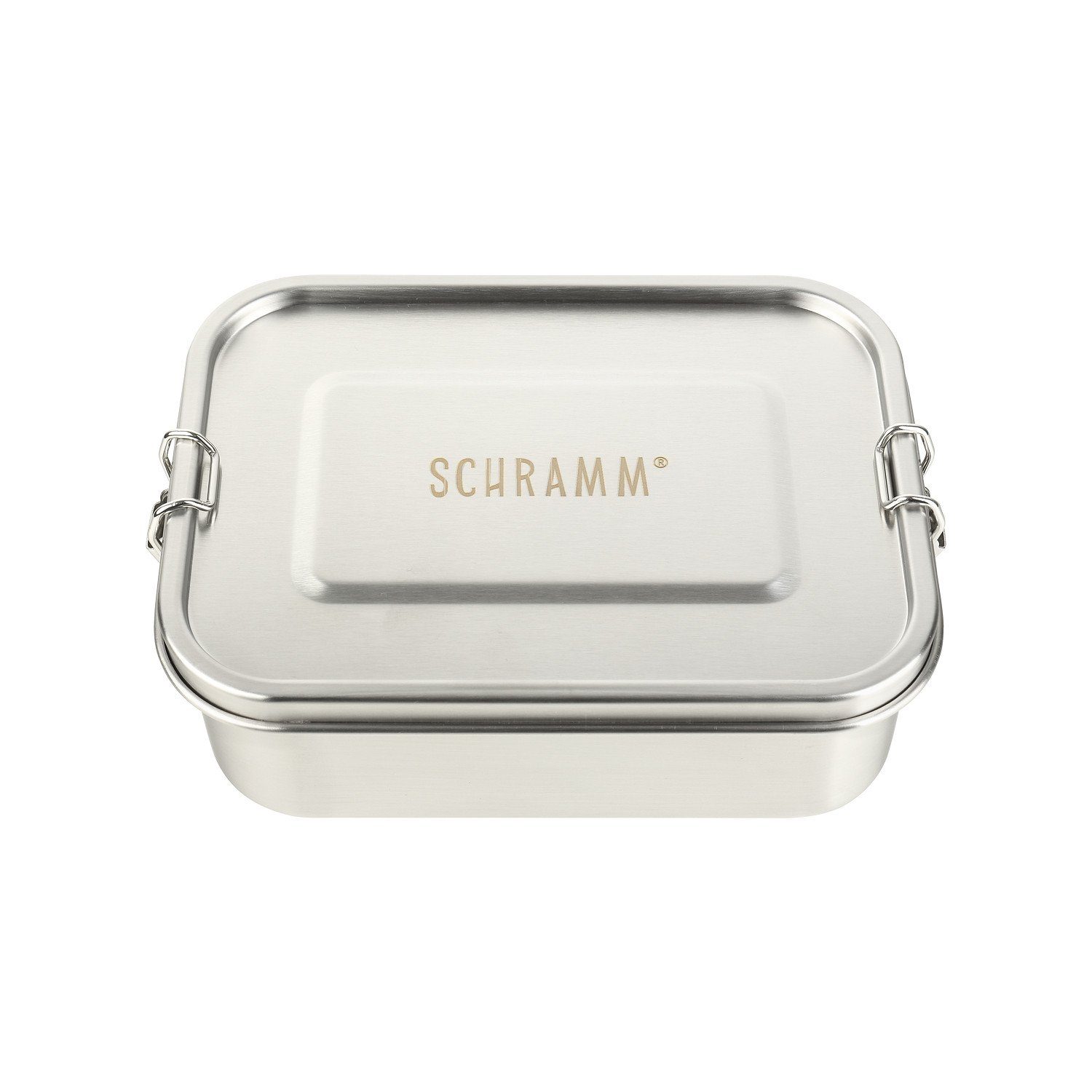 Schramm Lunchbox Schramm® Brotdose aus Edelstahl wählbar 800, 1200, 1400 oder 2200ml Lunchbox mit Fächern inkl. 2 Stück Trennwänden Metalldose mit Schnapverschluss