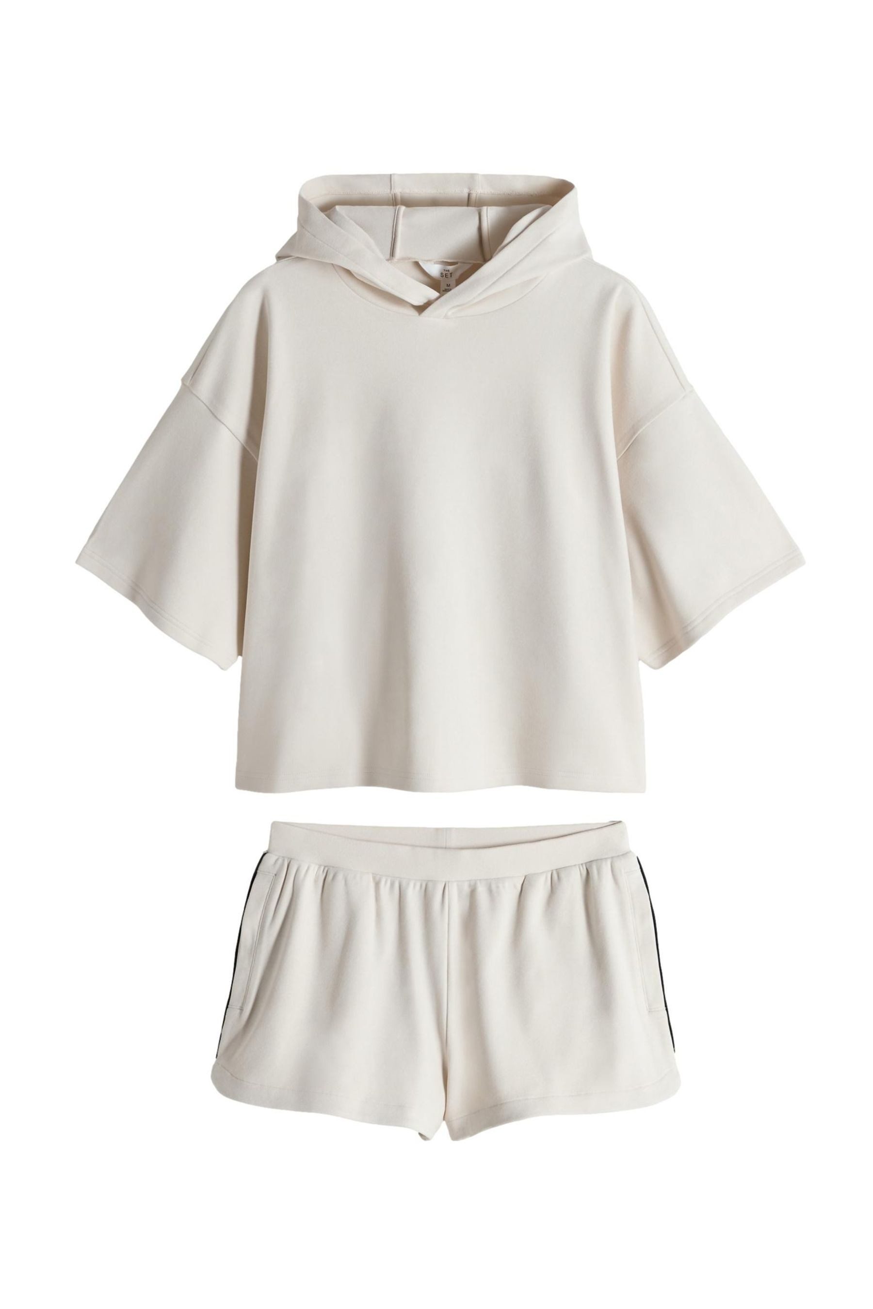Pullover & Shorts The Set Weicher, gerippter Hoodie und Shorts, Set