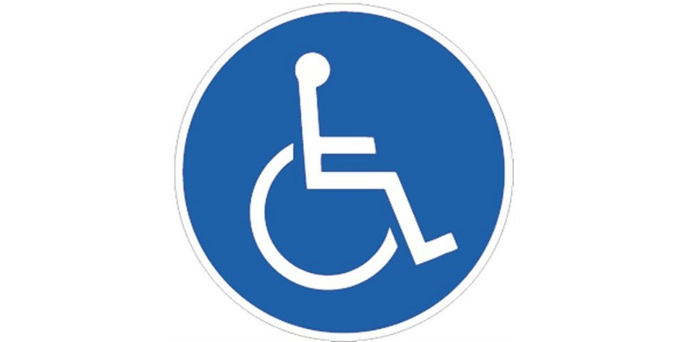 König Werbeanlagen Hinweisschild Aufkleber Rollstuhlfahrer, Folie, Ø 100  mm, Dreifke® Aufkleber Rollstuhlfahrer