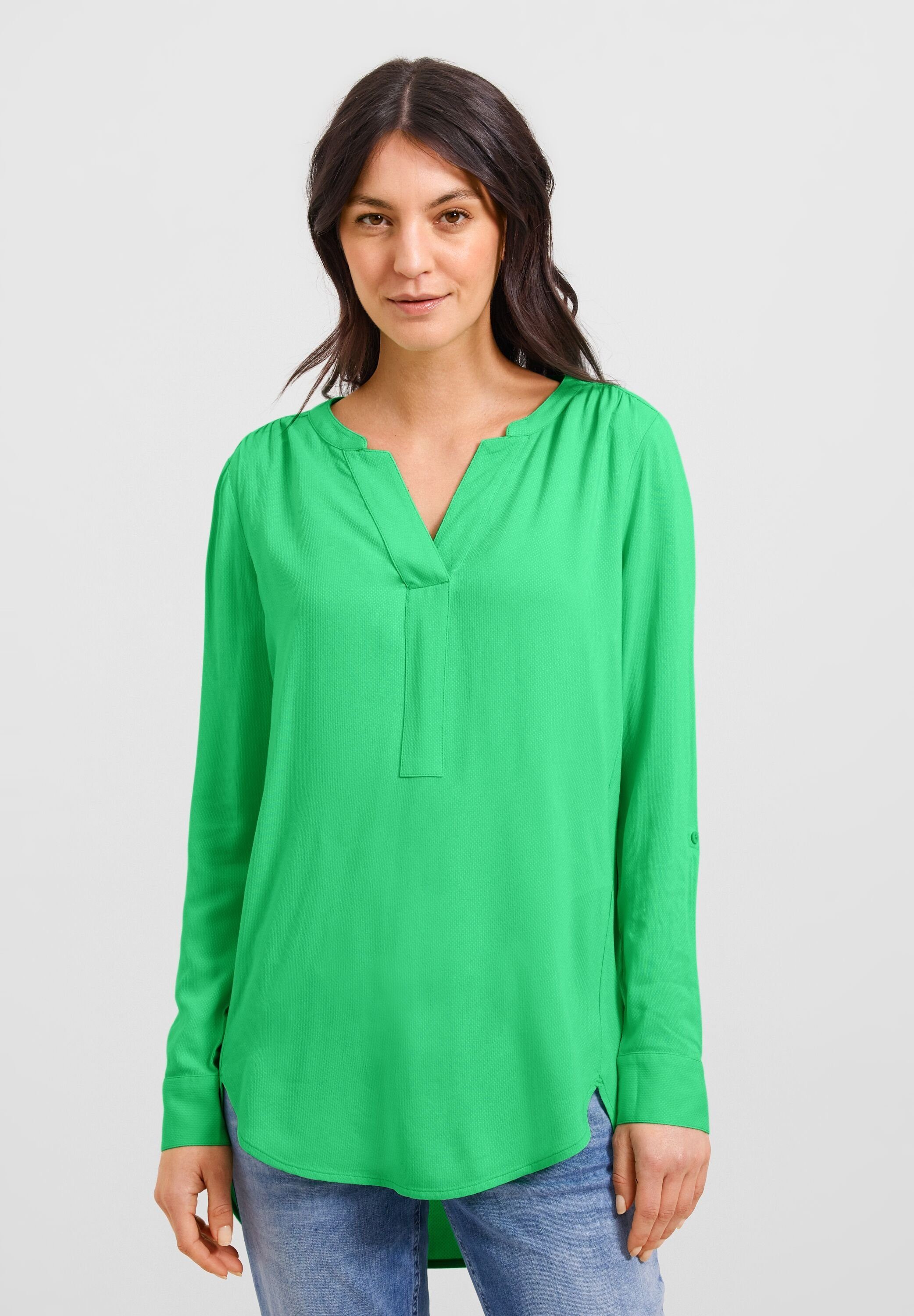 Blouse Nicht in Smash Green Cecil Longbluse Cecil Long Vorhanden einfarbig (1-tlg)