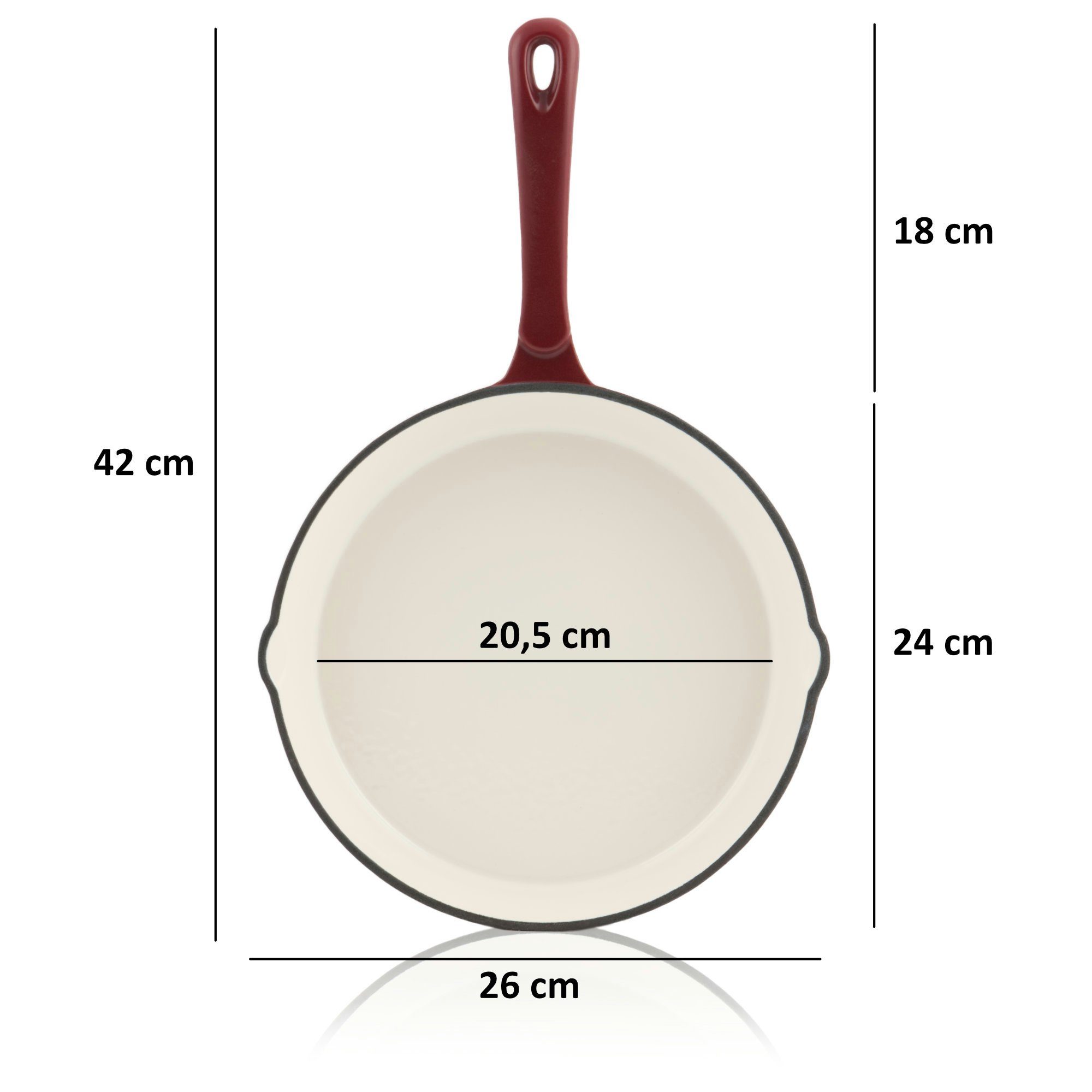 Cherry, 29cm, Ø 29,5cm, Gusseisen Dark 3-tlg. Ø Ø (Set) Mahlzeit Bratpfanne Pfannenset, 24cm,