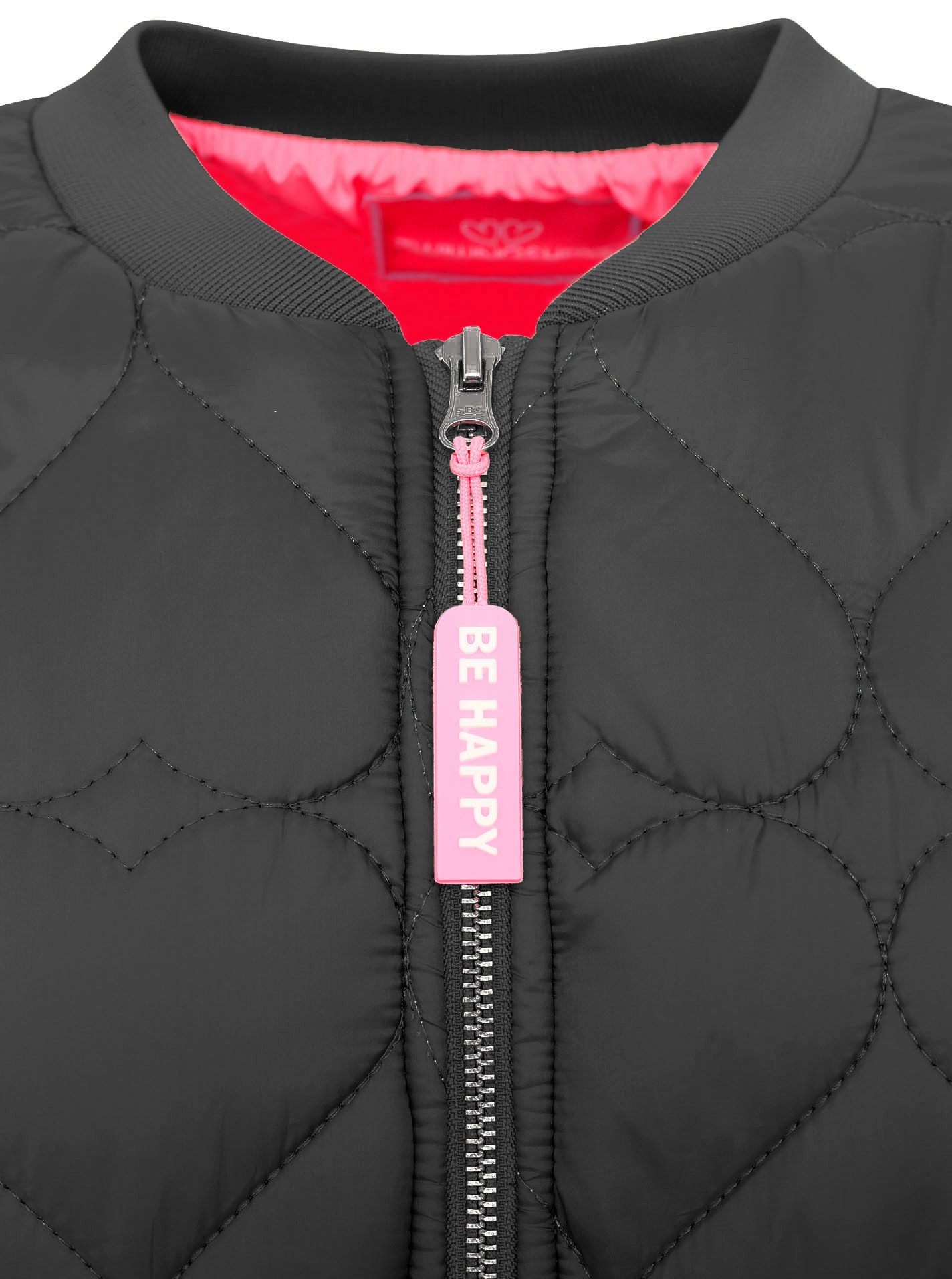 Zwillingsherz Bomberjacke "Be Happy" modisch, Kontrastdetails, regular fit, langärmelig, mit Herzsticker