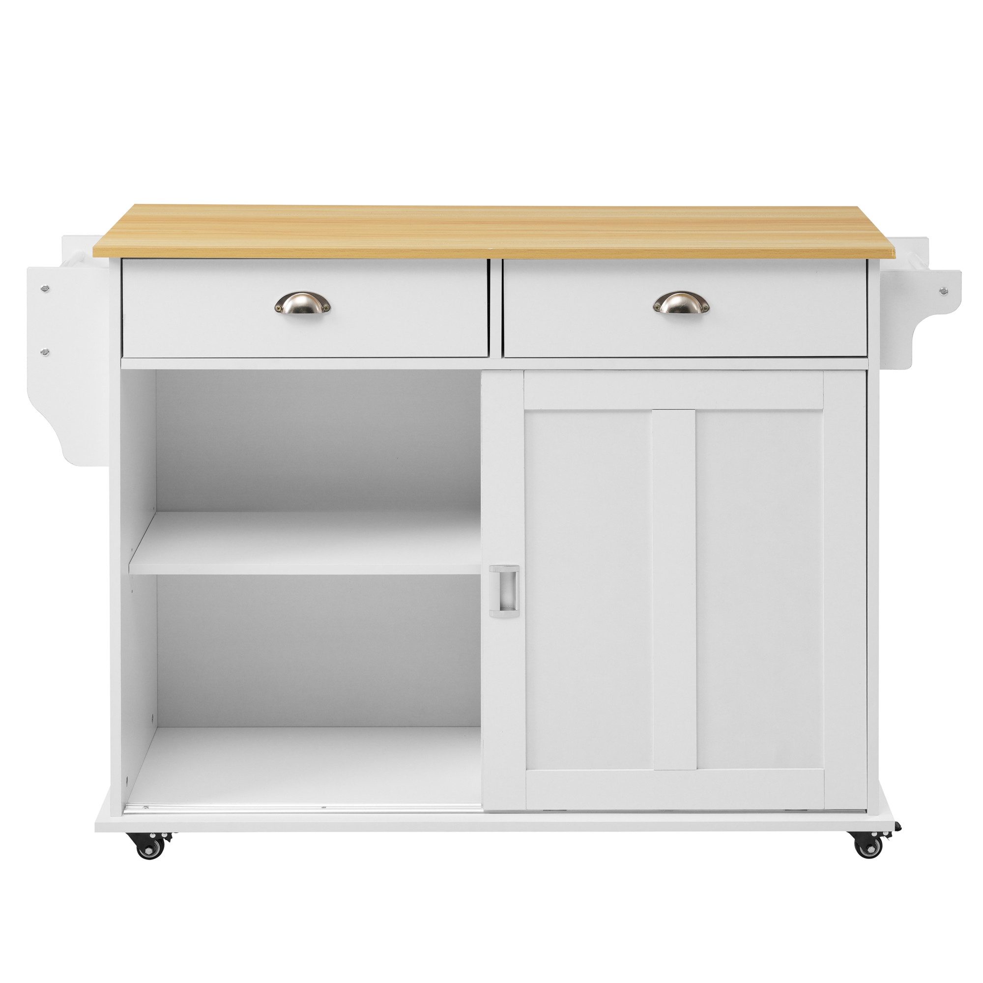Odikalo Anrichte Esszimmerwagen klappbare Arbeitsplatte austauschbaren Massivholzfüßen