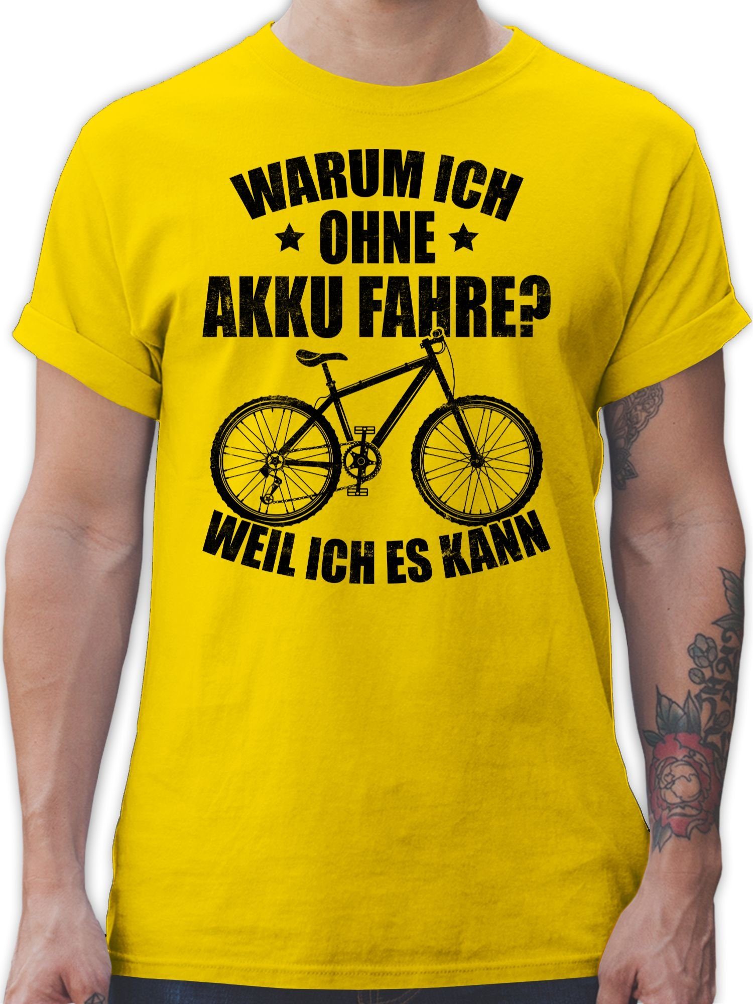 Shirtracer T-Shirt Warum ich ohne Akku günstig online kaufen