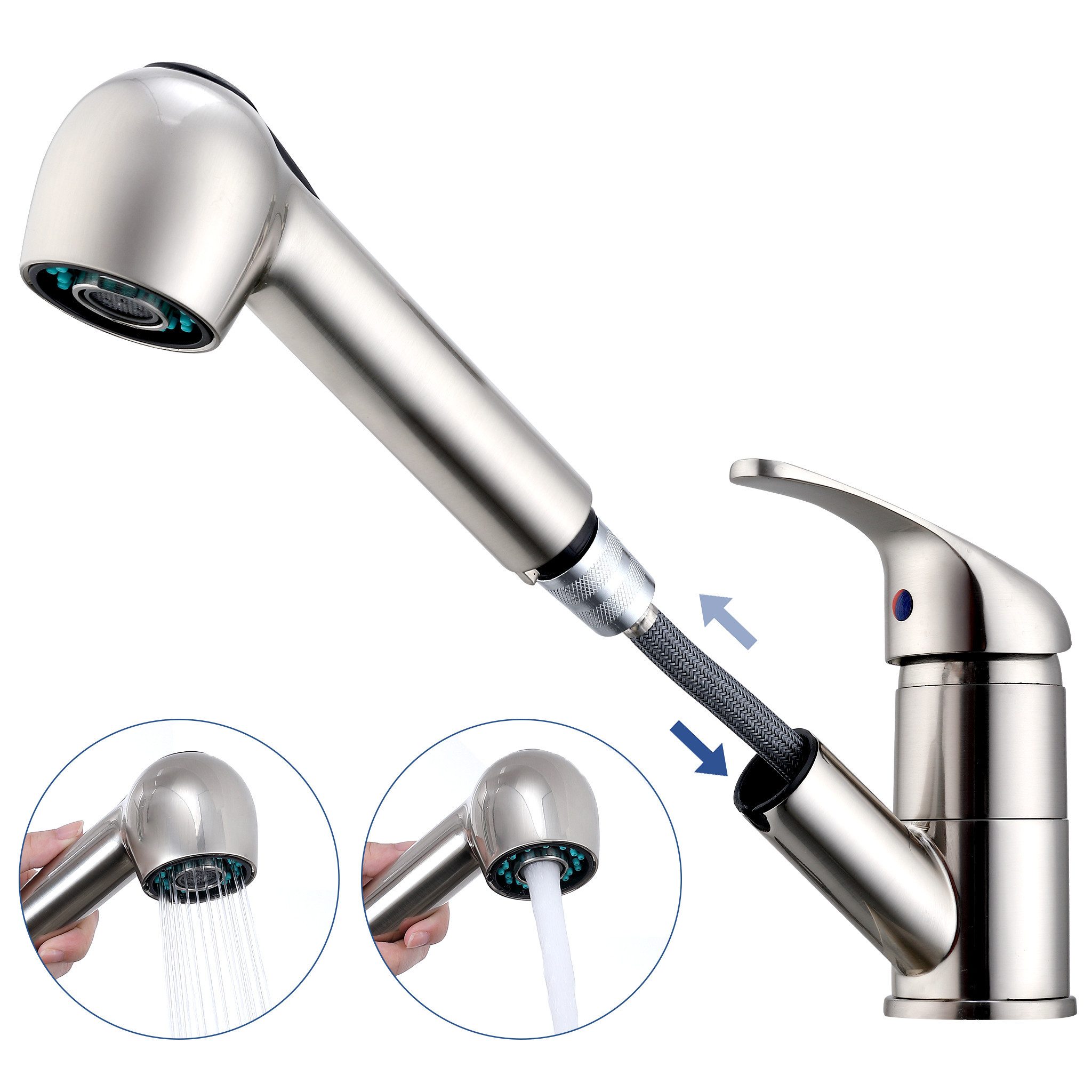 HOMELODY Spültischarmatur Hochdruck Wasserhahn Küche 180° günstig online kaufen