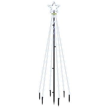 vidaXL LED Baum LED-Weihnachtsbaum mit Erdnägeln Kaltweiß 108 LEDs 180 cm