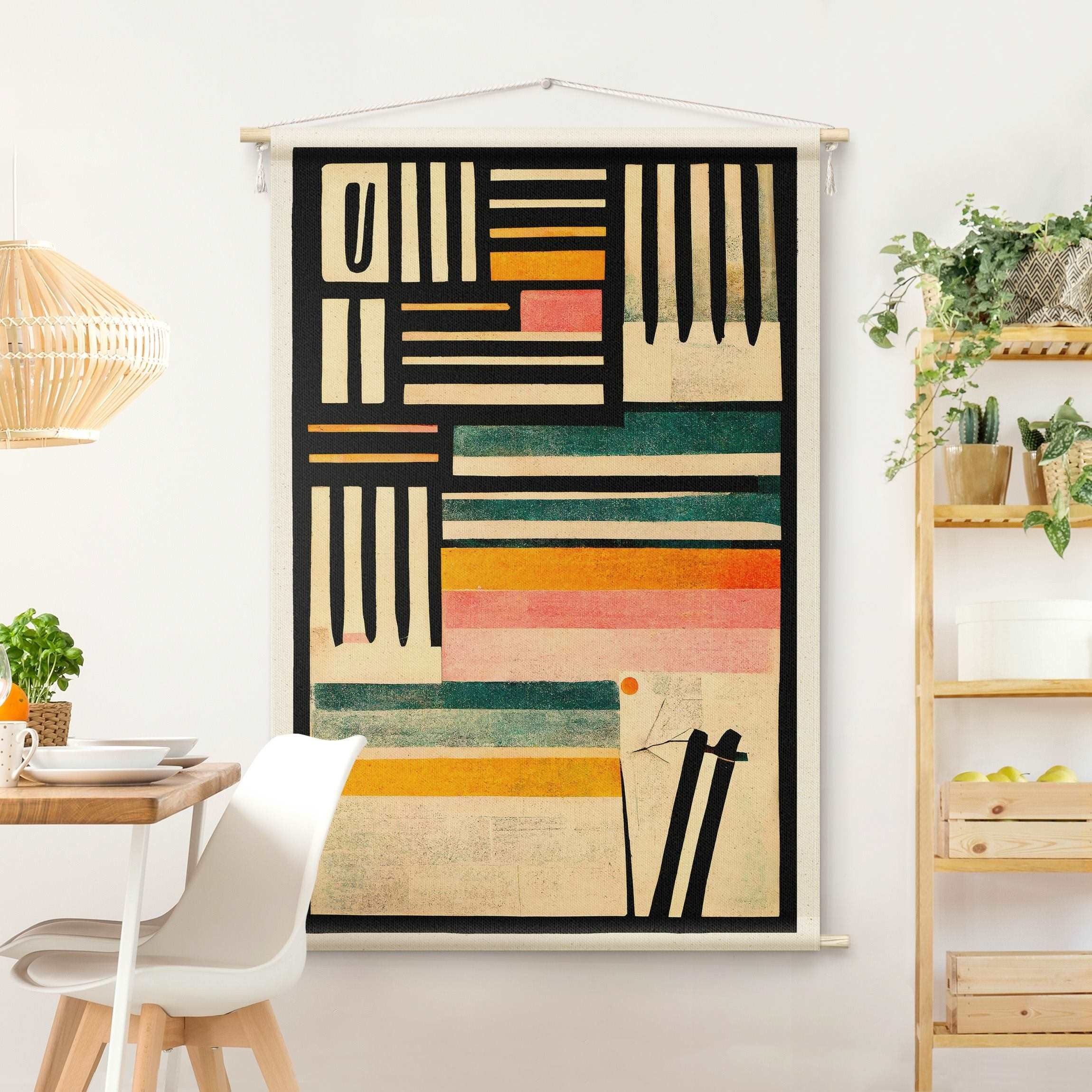 Bilderdepot24 Wandteppich modern Pop Art bunt, rechteckig, Höhe: 2.6 mm, großes Wandbild aus Natur-Baumwolle Wandbehang Stoffbild Tuch Wollseil