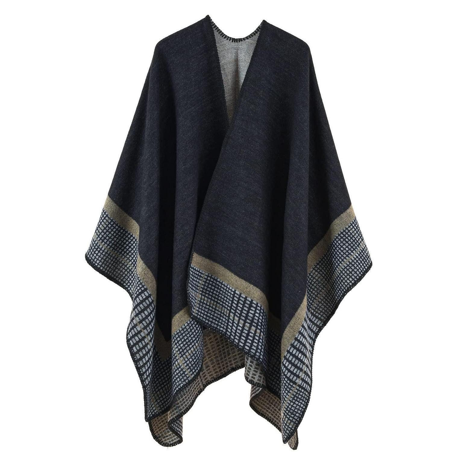 LuxusKollektion Poncho Poncho Damen Pashmina Schal one size 5 (1-St)