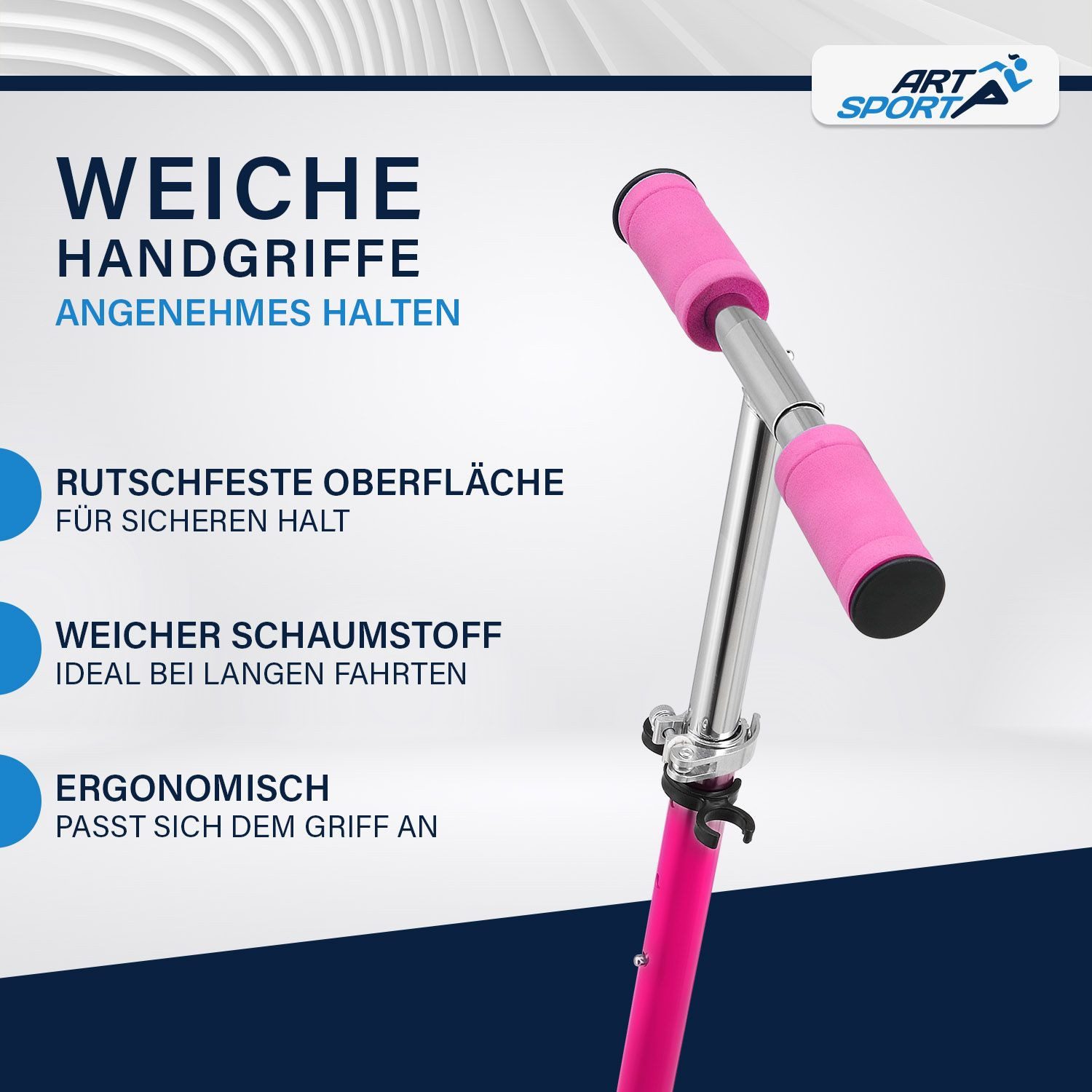 ArtSport Cityroller Girl Power, mit XXL Rädern, Fußständer, Hinterradreibungsbremse – Bild 4 von 5