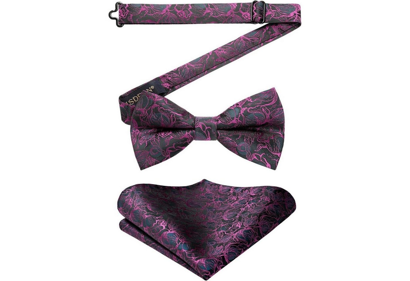 LuxusKollektion Fliege Fliege Einstecktuch Herren Smoking Hochzeit Party A Schwarz Rosa