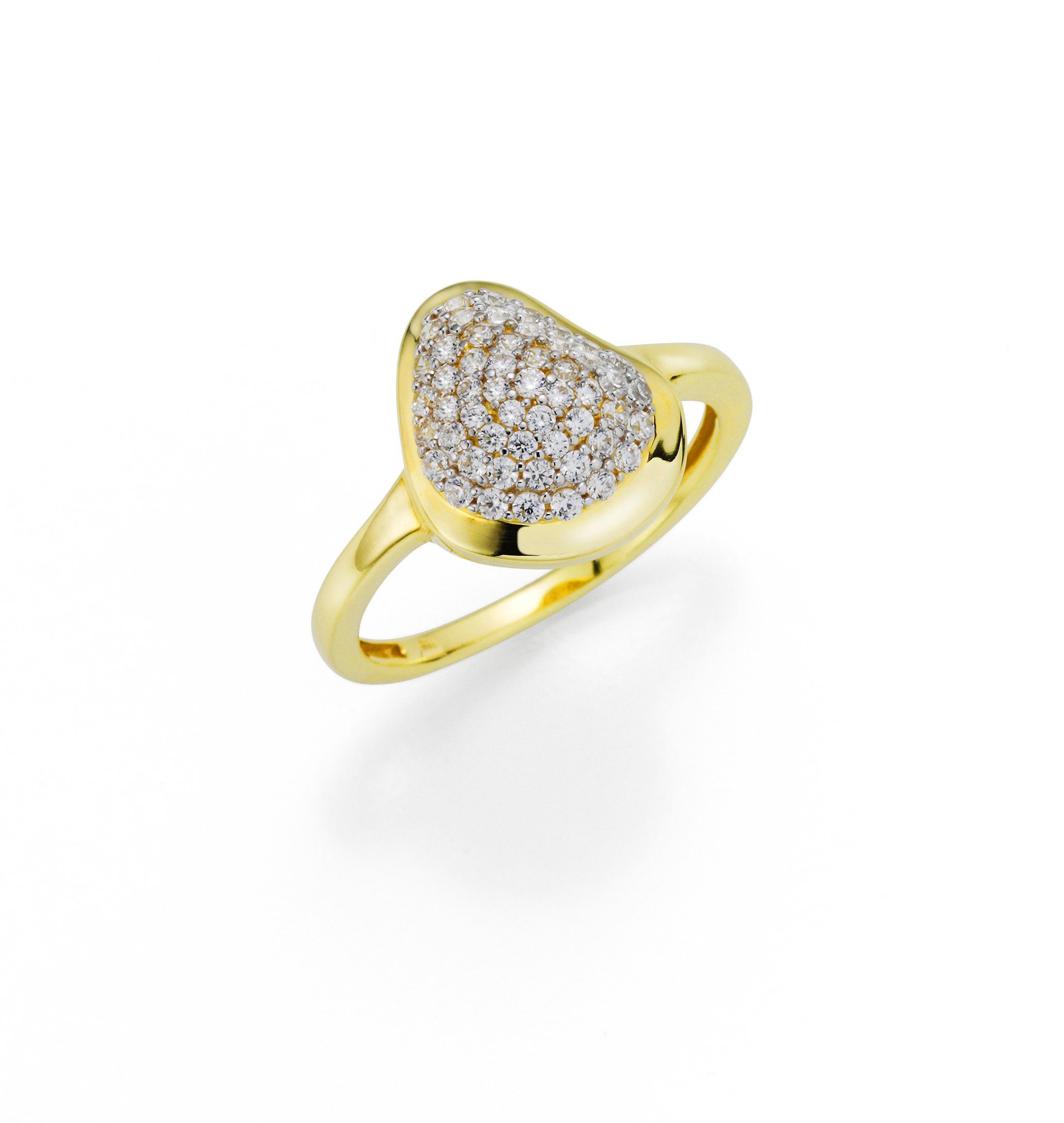 Fascination by Ellen bicolor Fingerring K. 333/- Zirkonia Gelbgold