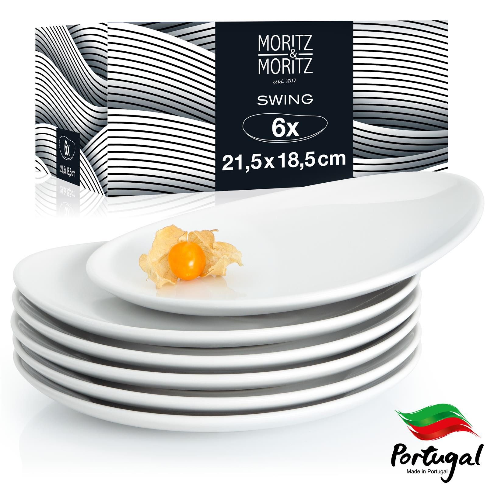 Moritz & Moritz Тарелка для завтрака Moritz & Moritz SWING 6x Тарелки klein weiß, (6 St), geeignet für Mikrowelle und Spülmaschine