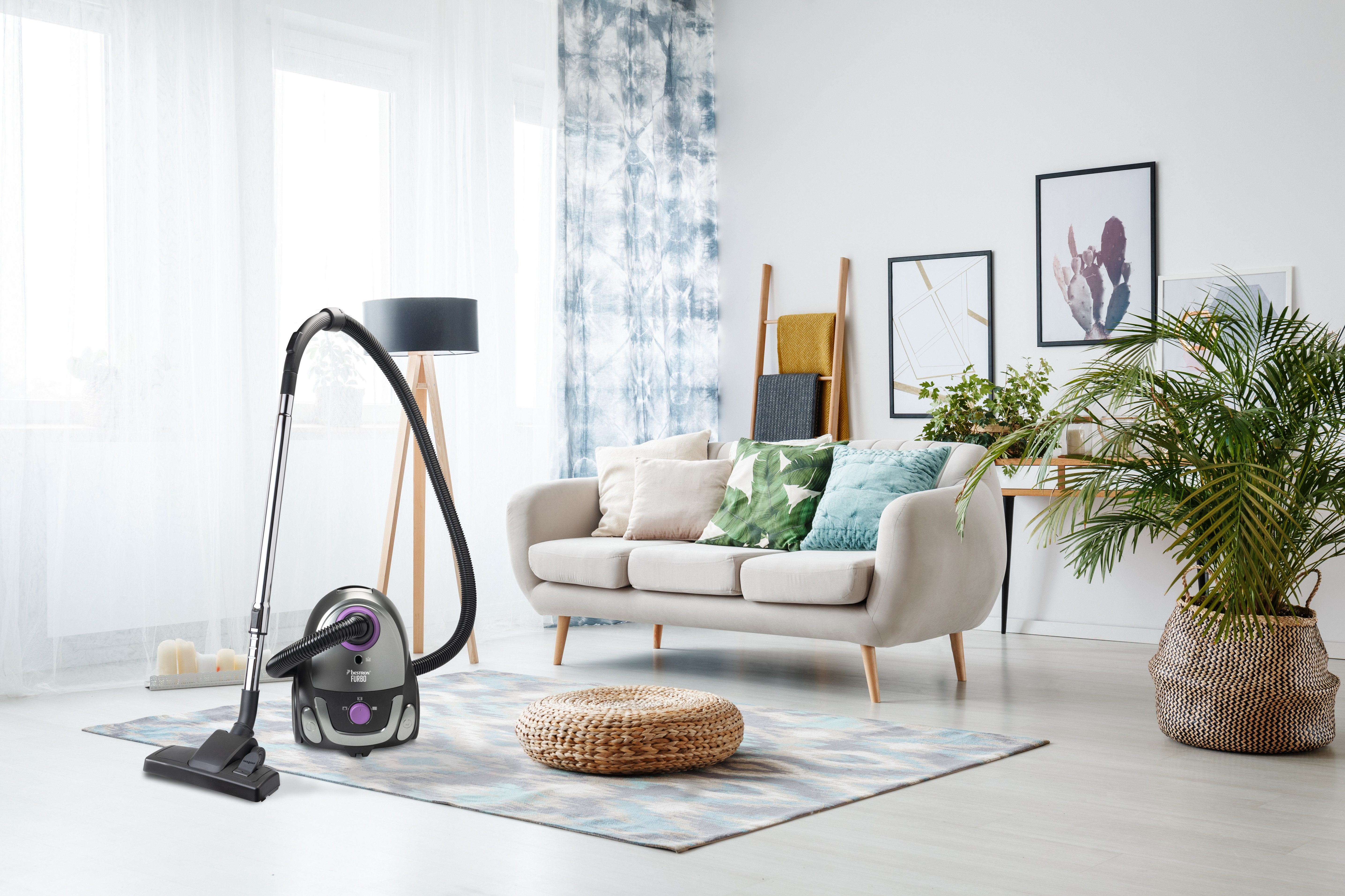 bestron Bodenstaubsauger ABG450, 750 W, mit Beutel, mit elektronischer Saugkraftregulierung & Teleskoprohr