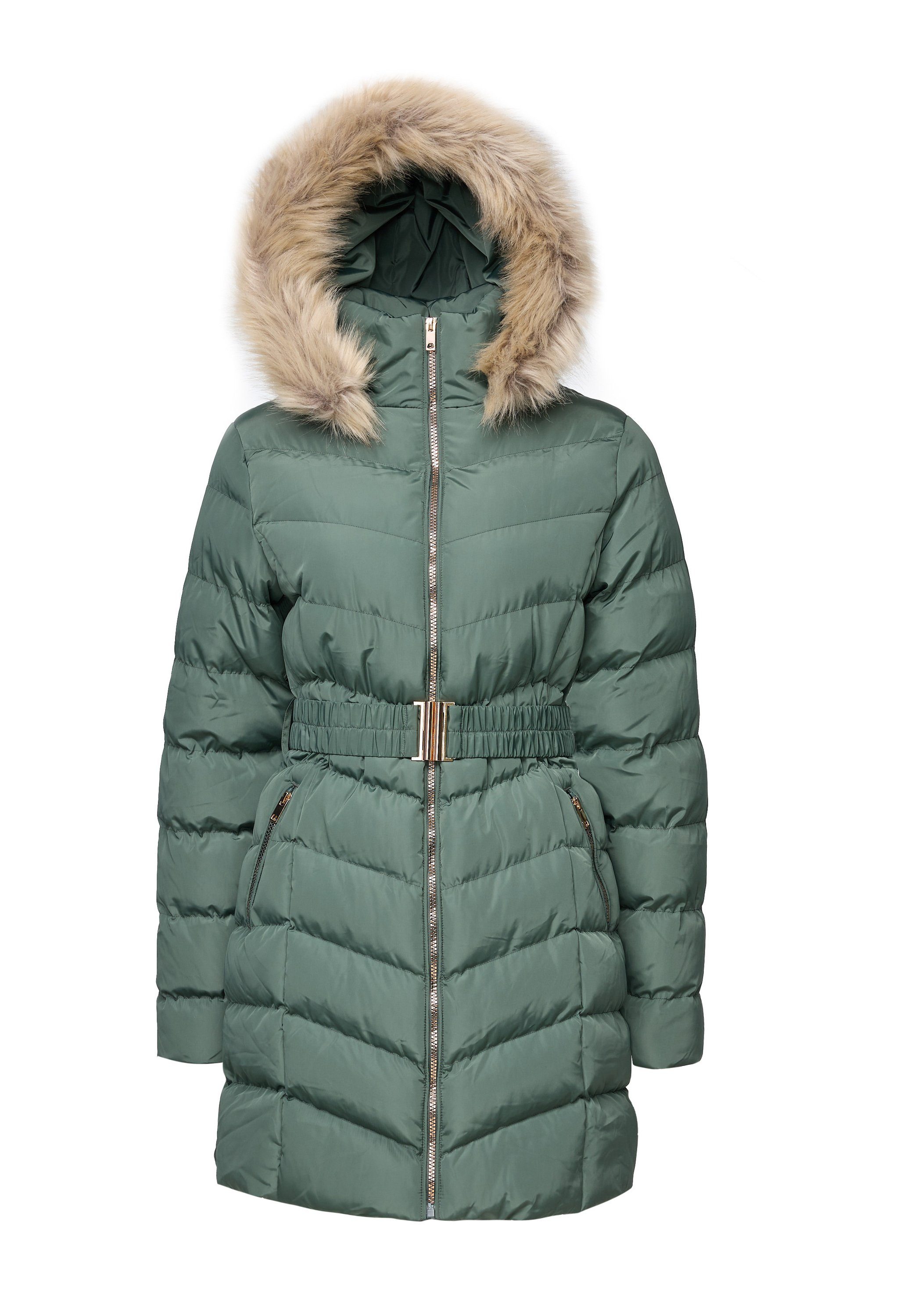 Winterjacke Jacket Threadbare Puffer grün THB Green- Belted Roo