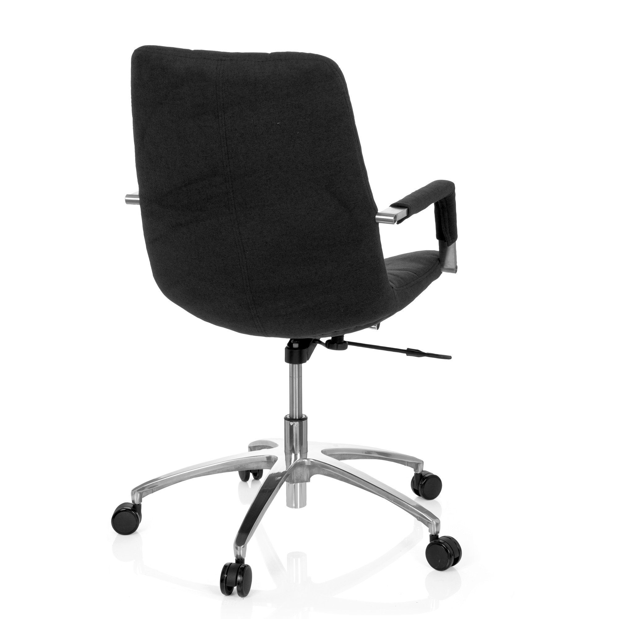 Stoff SARANTO Schreibtischstuhl hjh ergonomisch St), (1 Bürostuhl mit OFFICE Schwarz Armlehnen Office Drehstuhl Home