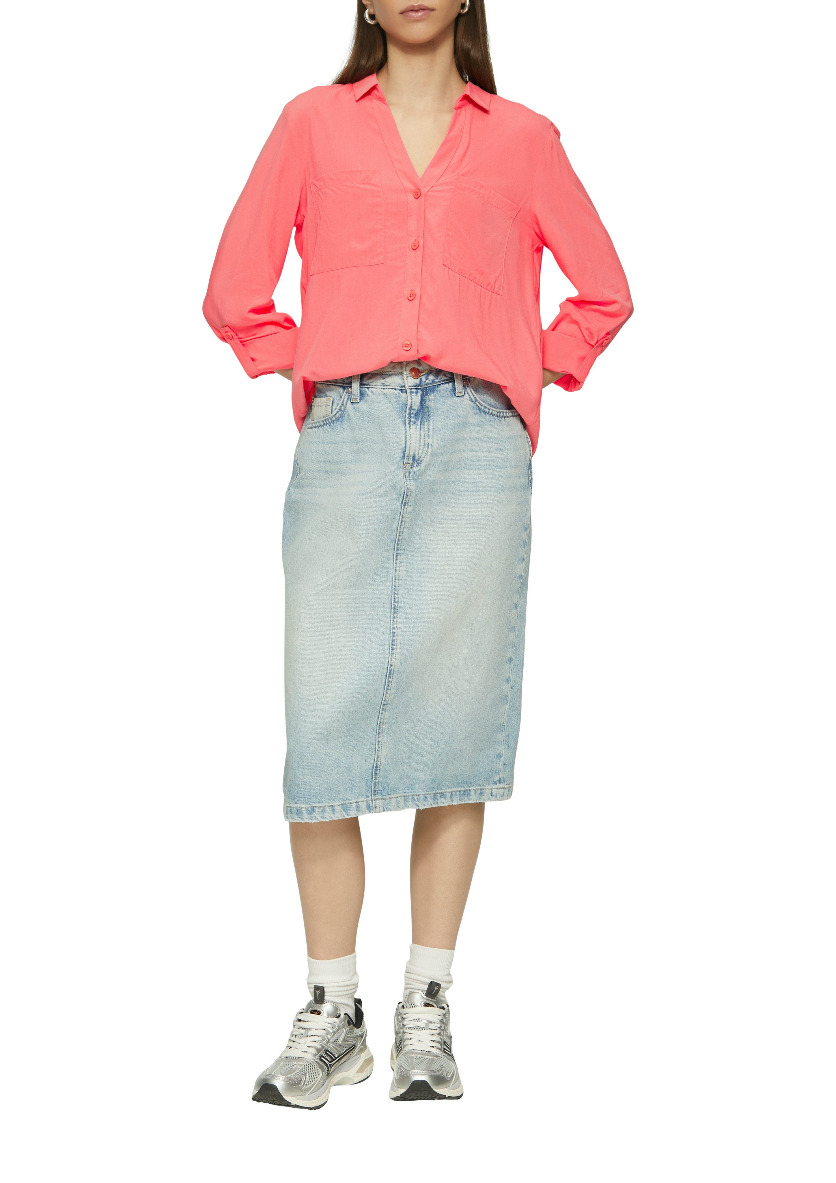 QS Hemdbluse mit Turn-Up Ärmeln günstig online kaufen