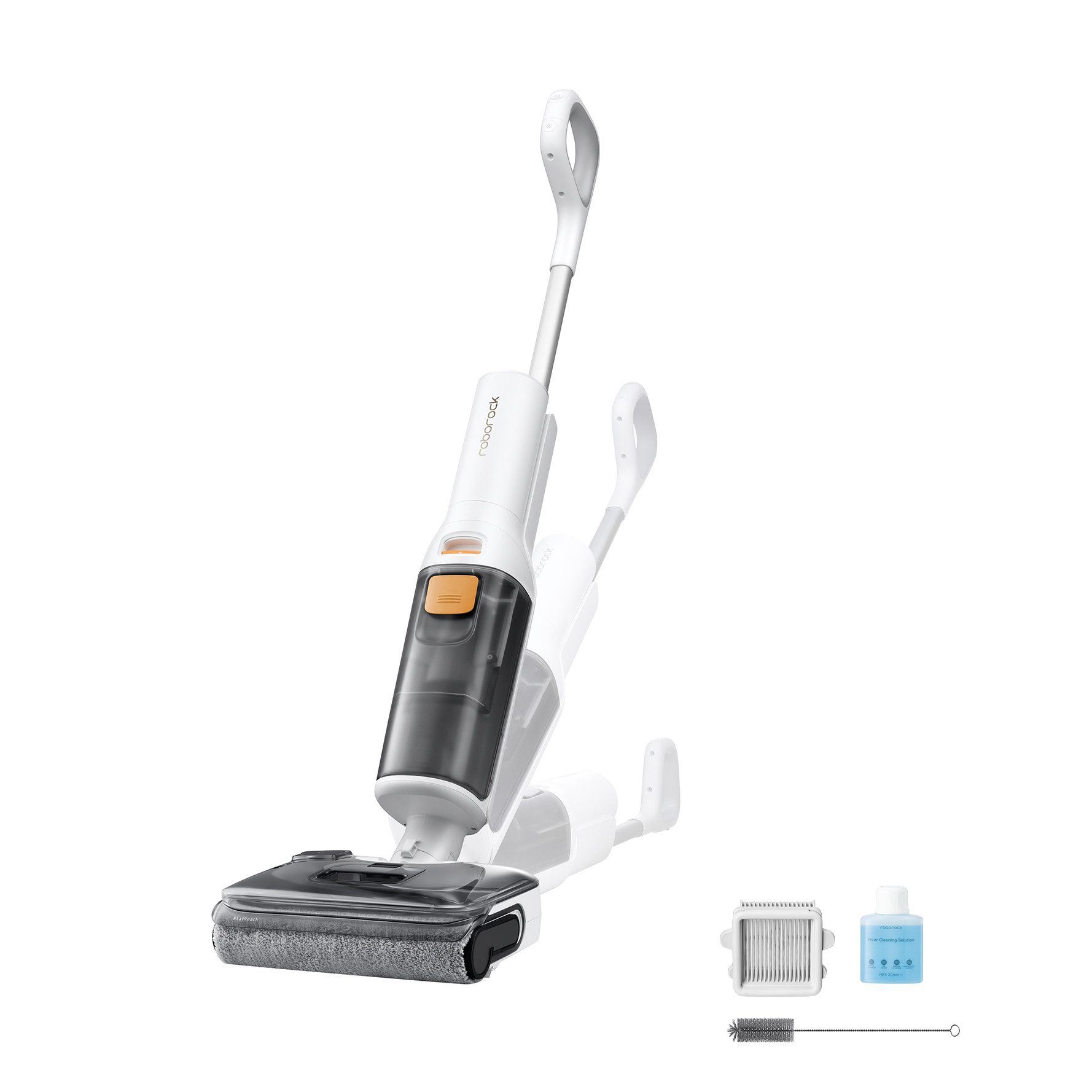 Roborock Nass-Trocken-Akkusauger roborock F25 GT(Upgrade von F25 RT), 20.000 Pa kabelloser All-in-One Пылесосы und Mopp, 180°-Flachmodus,Heißwasser-Selbstreinigung und Trocknung