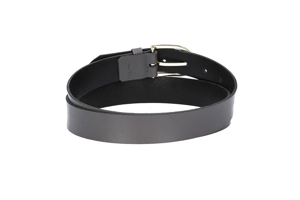 Leder Bazlen Ledergürtel 30mm in Grau mit Dornschließe in Light Gold (LB1211B30-770, 1-St) sehr weiches Vollrindleder