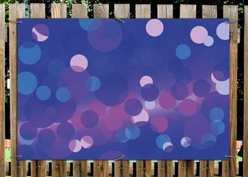 Wallario Sichtschutzzaunmatten Blaue Kreise mit pink - harmonisches Muster