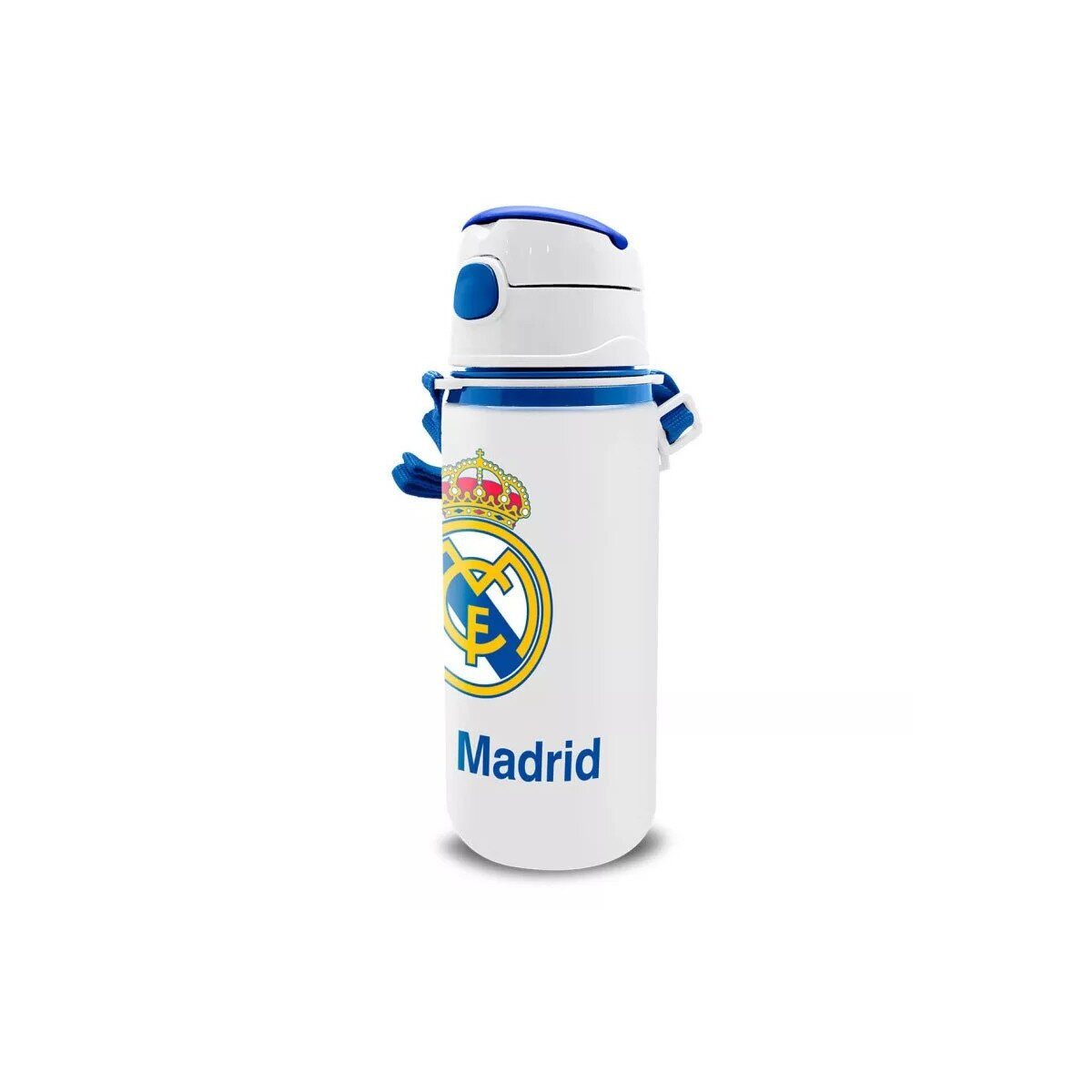 Real Madrid Trinkflasche Real Madrid Emblem Aluminium-Trinkflasche mit Strohhalm